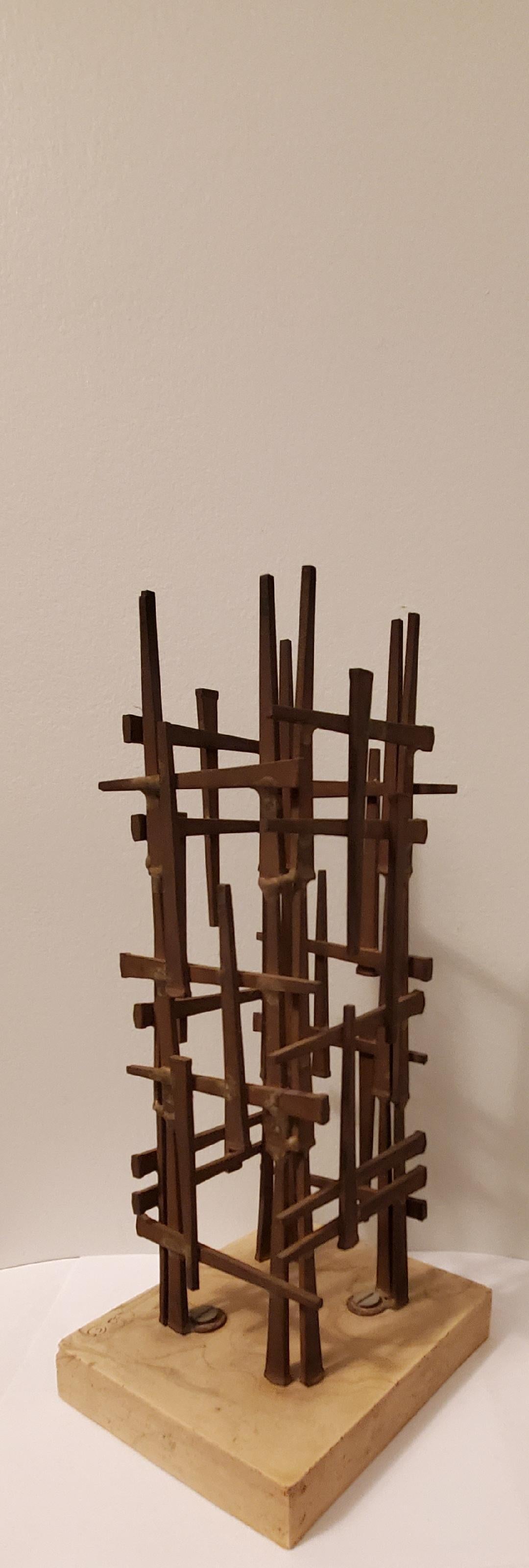 Mid Century Abstract Nail Sculpture by Artist Dave Grossman Titled 