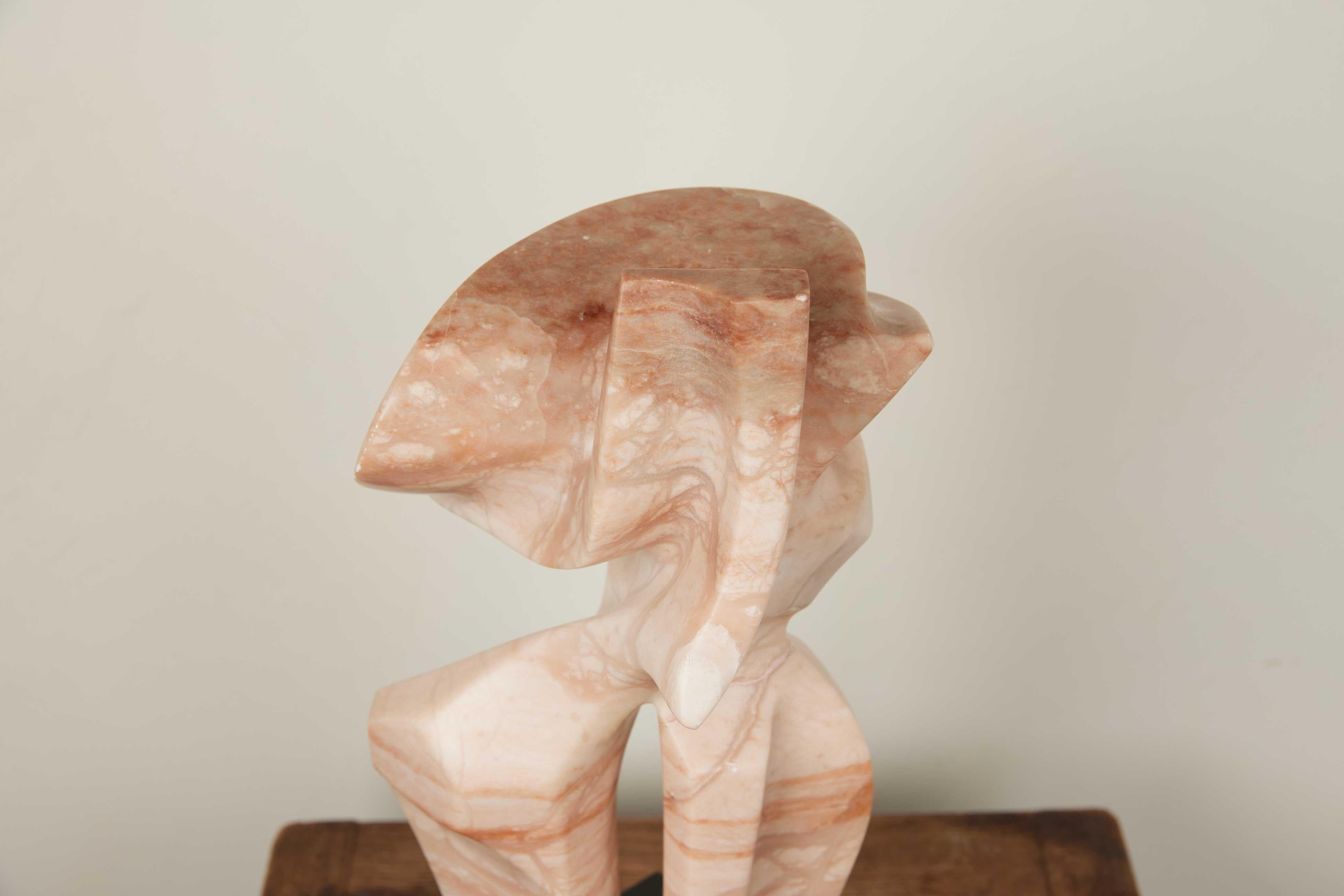 Scultura astratta di nudo in marmo di Robert Bery, metà del secolo scorso.  1953 in vendita 1