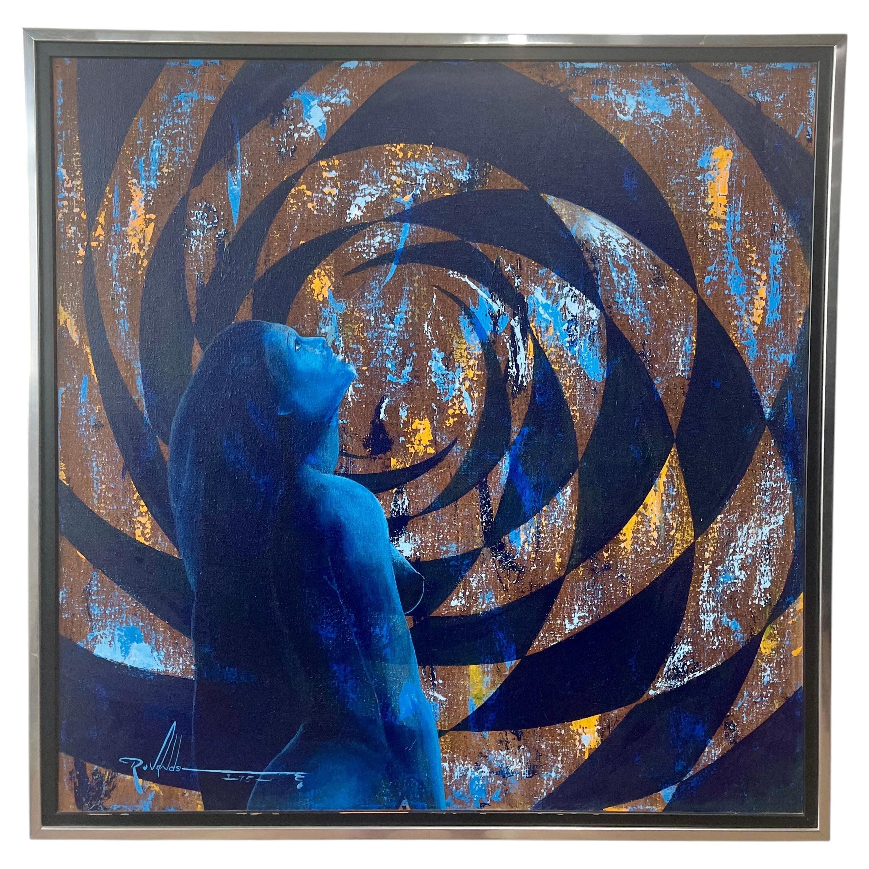 Mid Century Abstract Nude Painting 1975