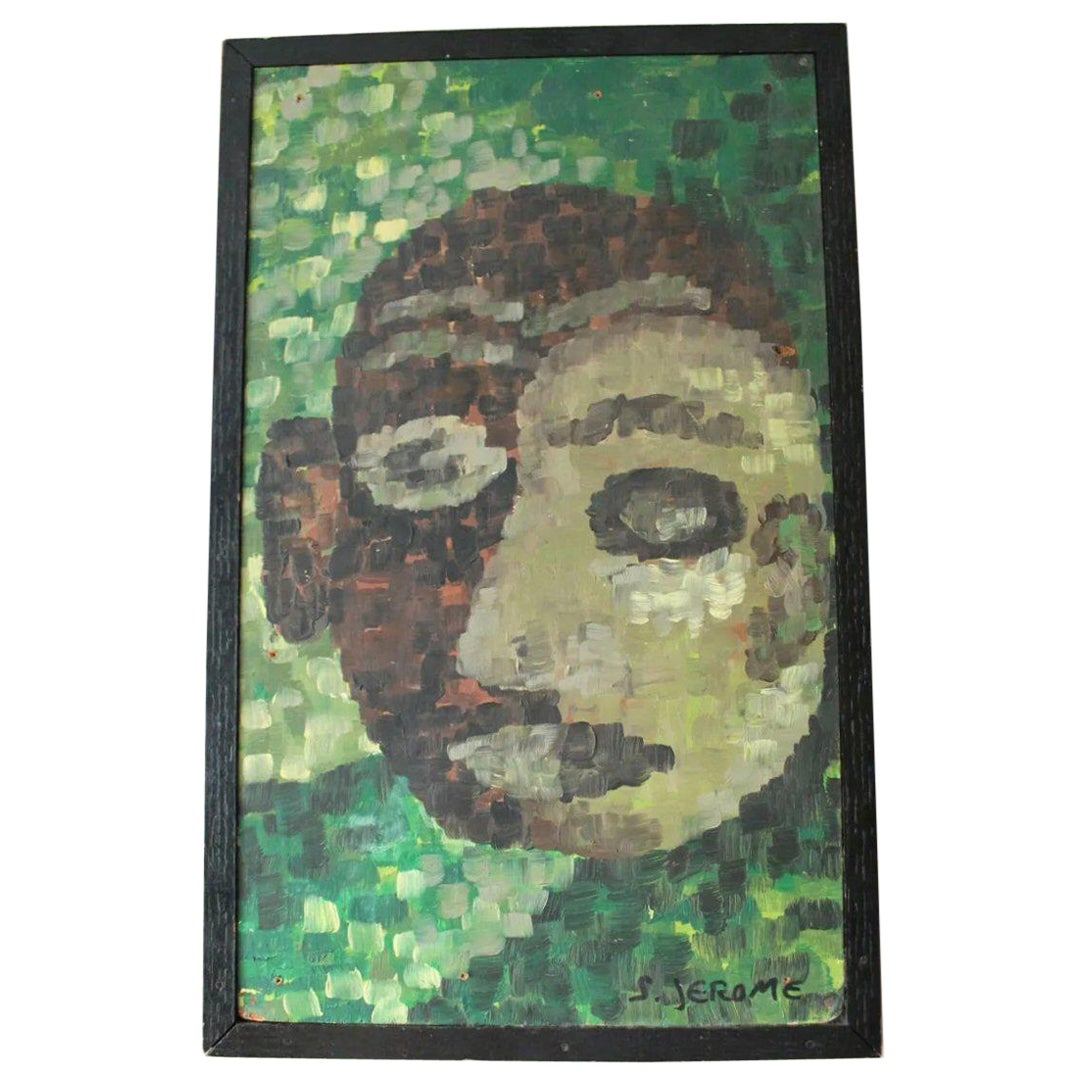 Peinture à l'huile abstraite des droits civiques rare, époque médiévale, 1961 en vente