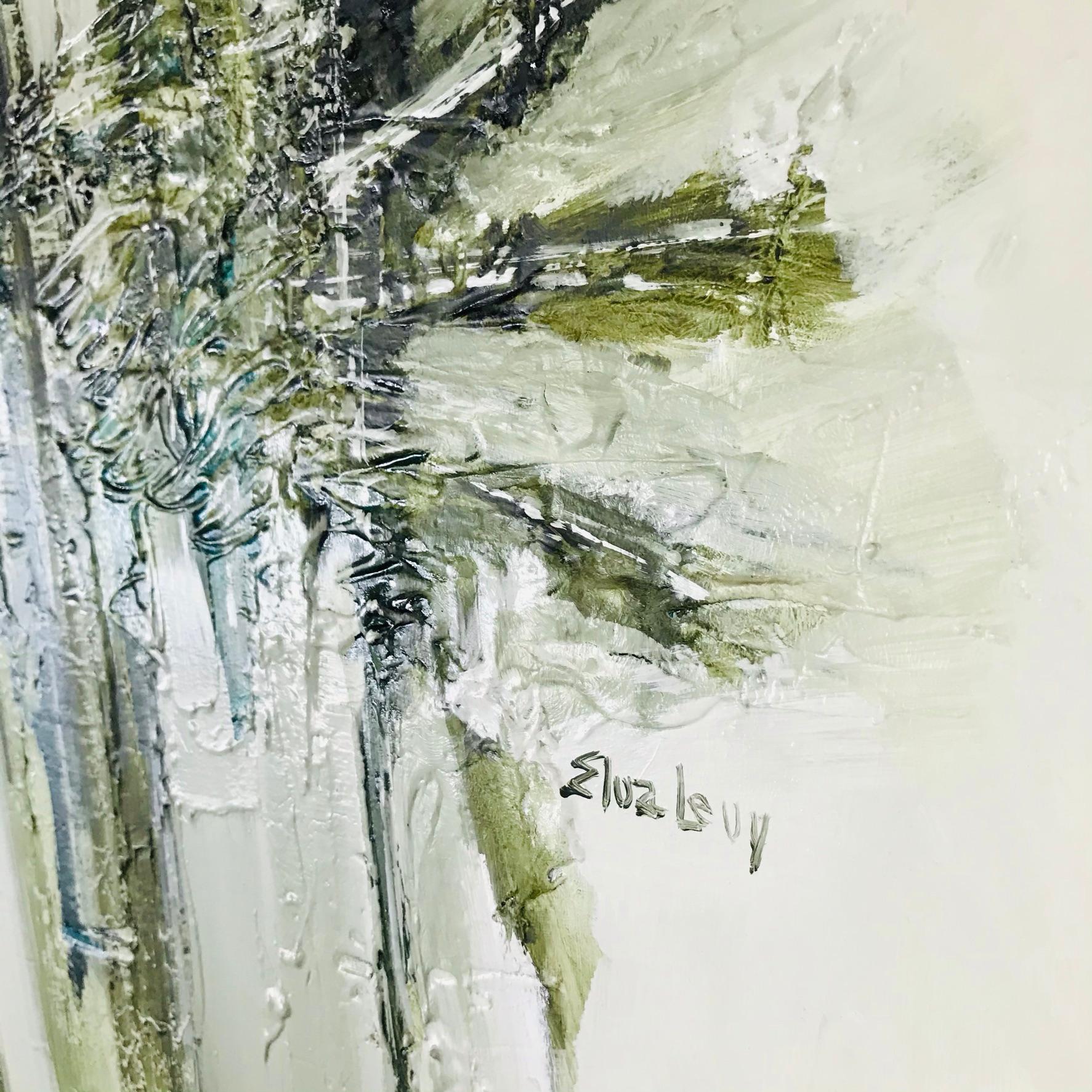 American Midcentury Abstract Oil Painting by Elva Levy