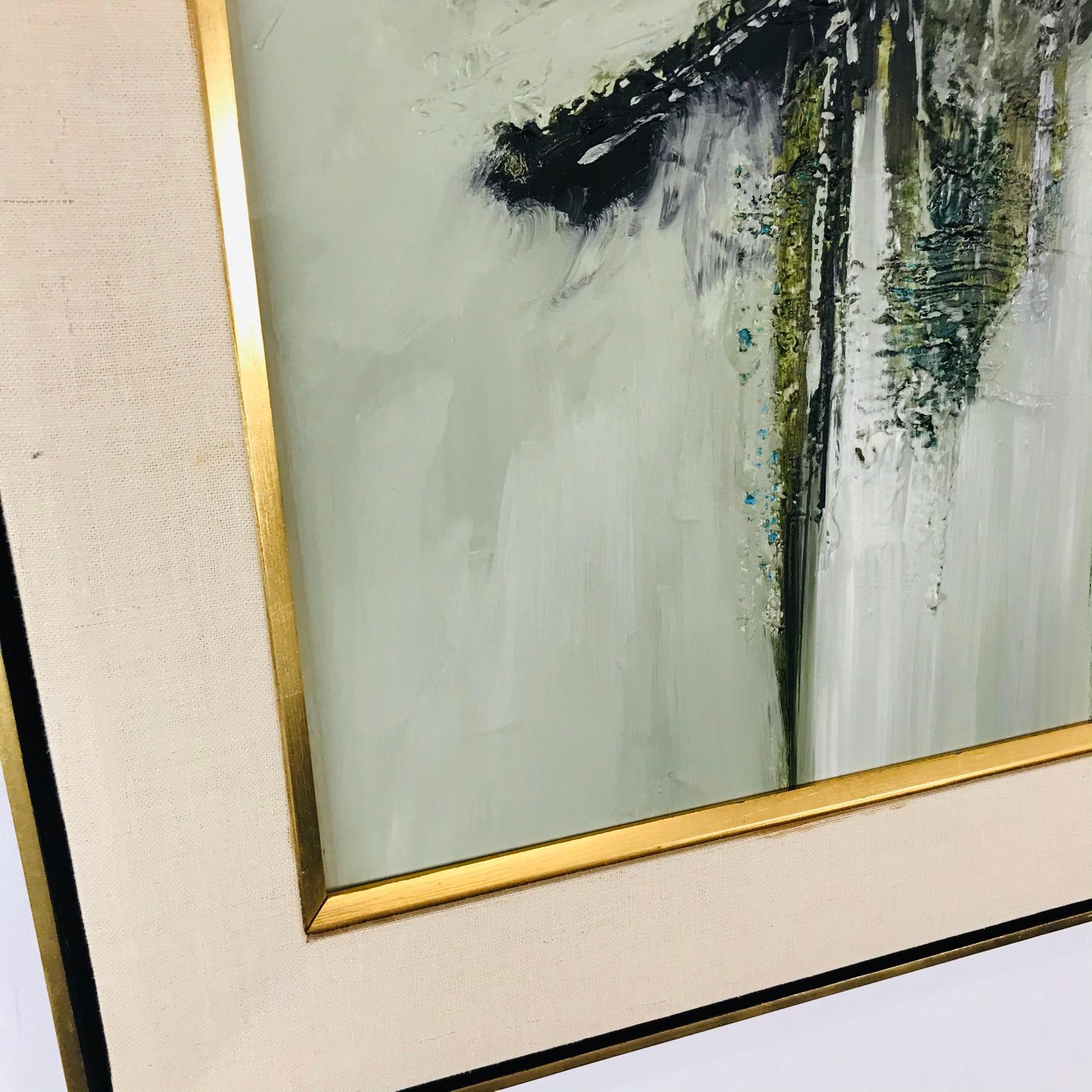 Midcentury Abstract Oil Painting by Elva Levy In Good Condition In Dallas, TX