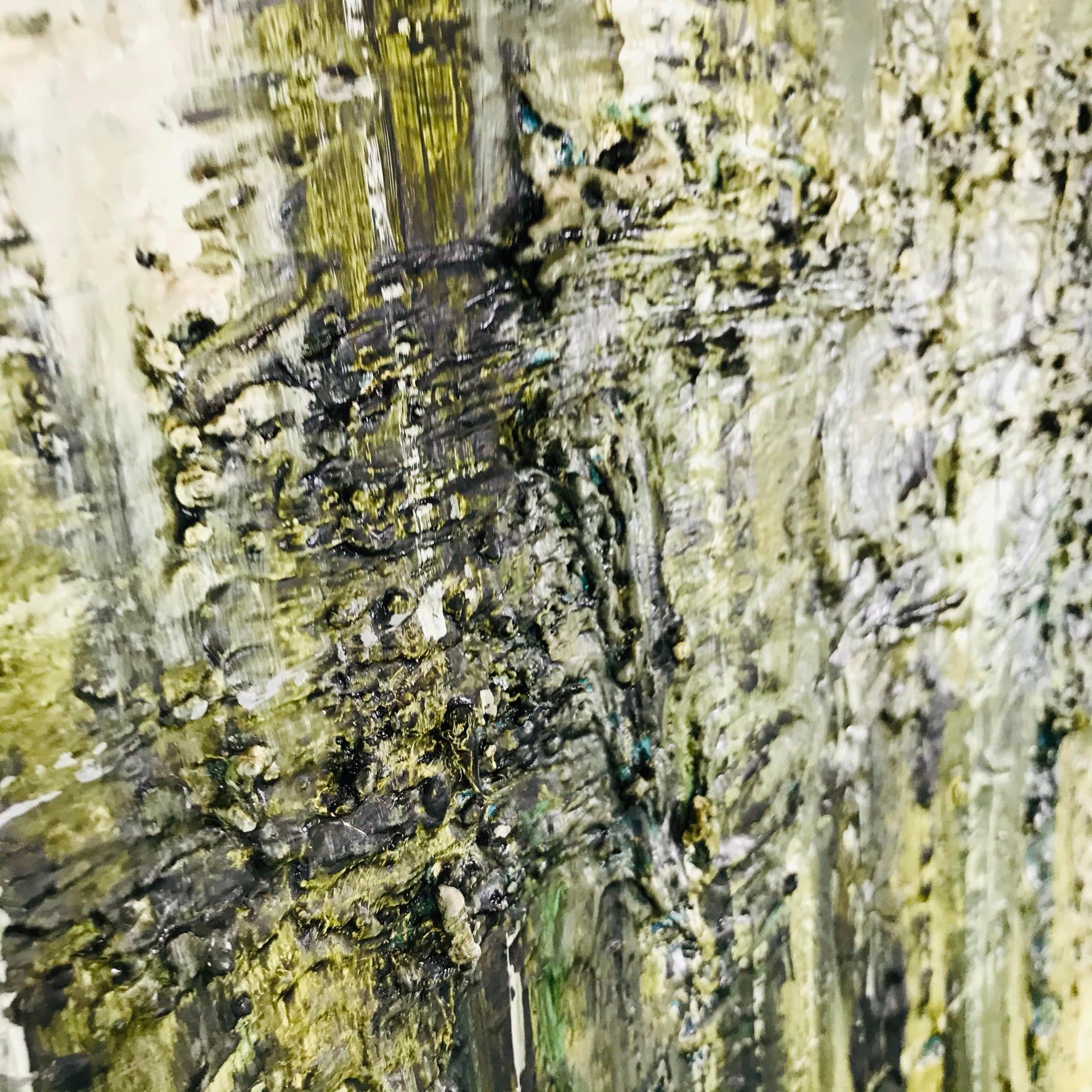 Wood Midcentury Abstract Oil Painting by Elva Levy