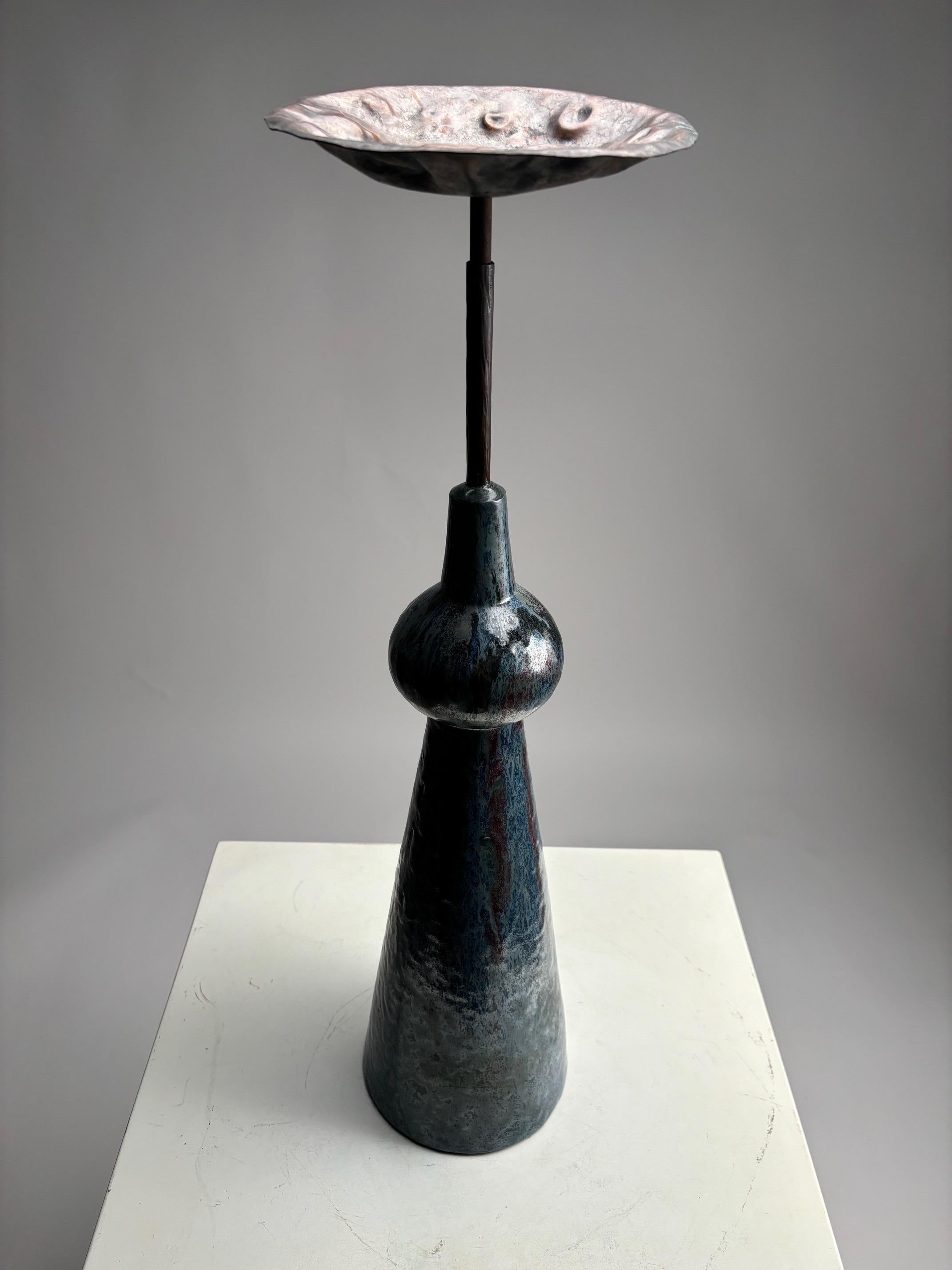 Precious Mid-Century abstract ashtray table in hand-painted ceramic by Minghetti, Italy, 1950s.