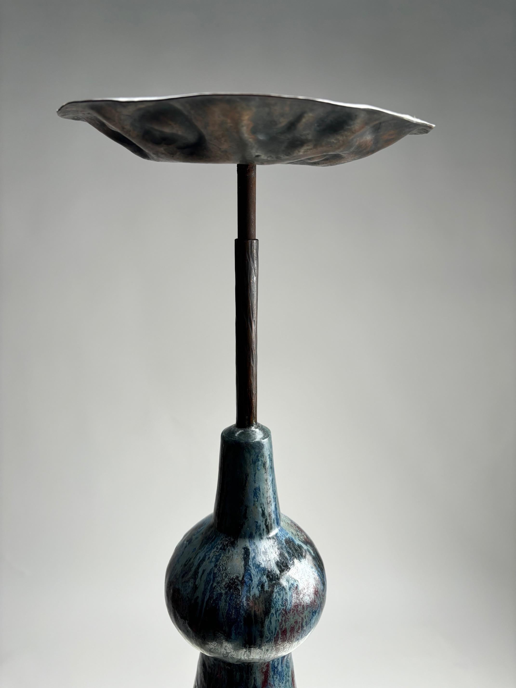 Italian Mid-Century Abstract painted ceramic ashtray table by Minghetti, Italy, 1950s For Sale