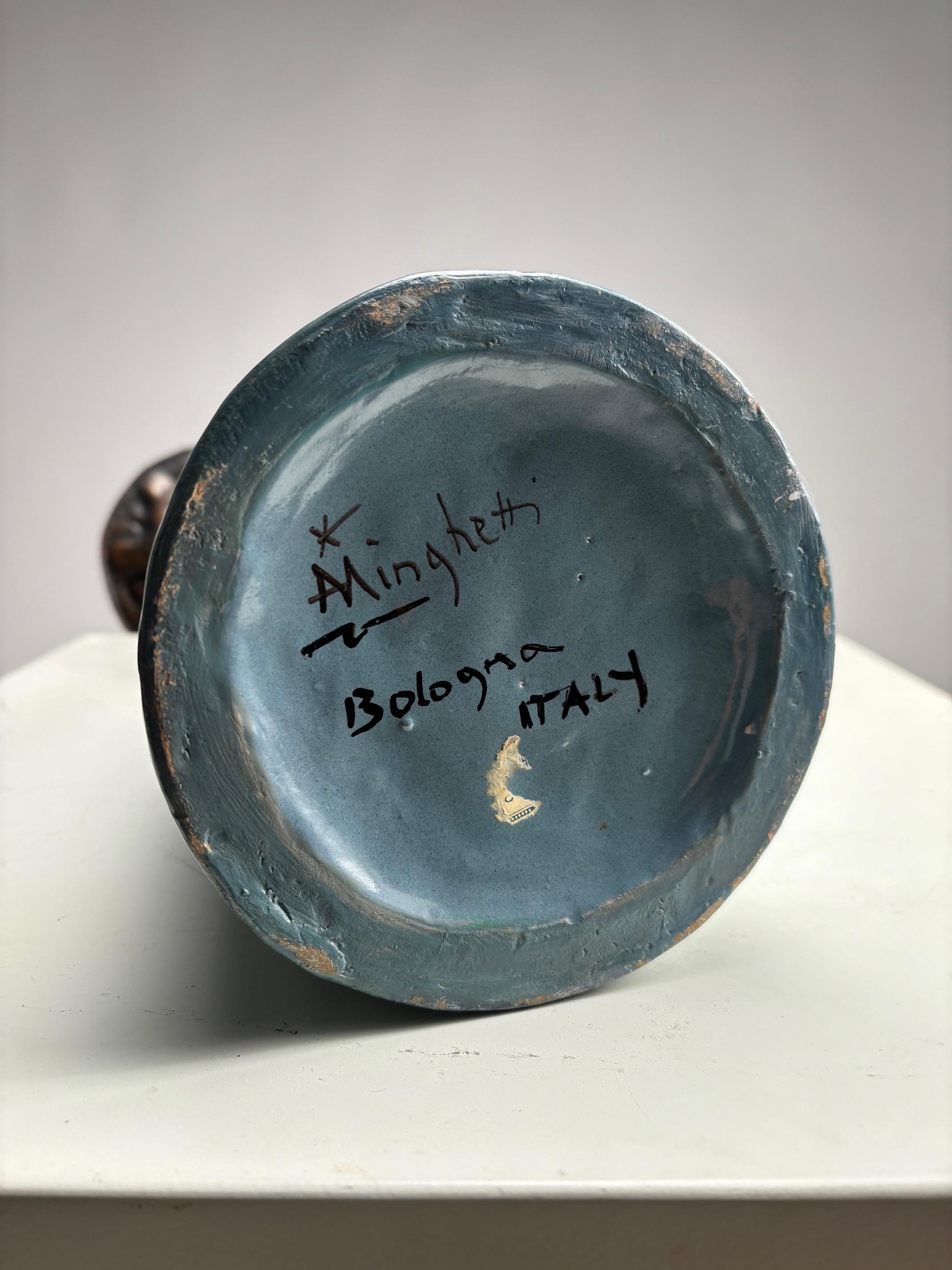 Mid-Century Abstract painted ceramic ashtray table by Minghetti, Italy, 1950s For Sale 2