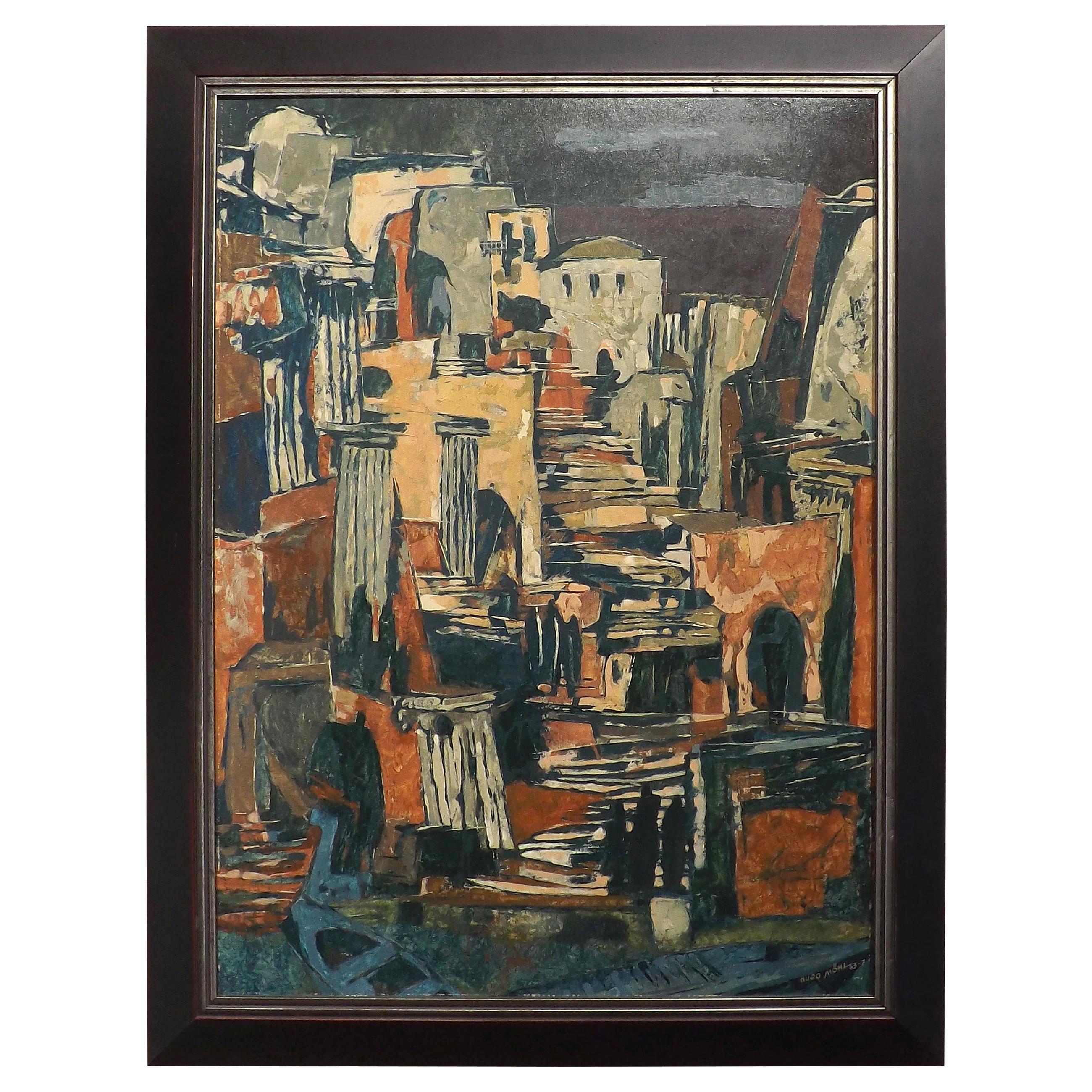 Midcentury Abstract Painting "Adriatic Memories" by Hugo Mohl, Dated 1963