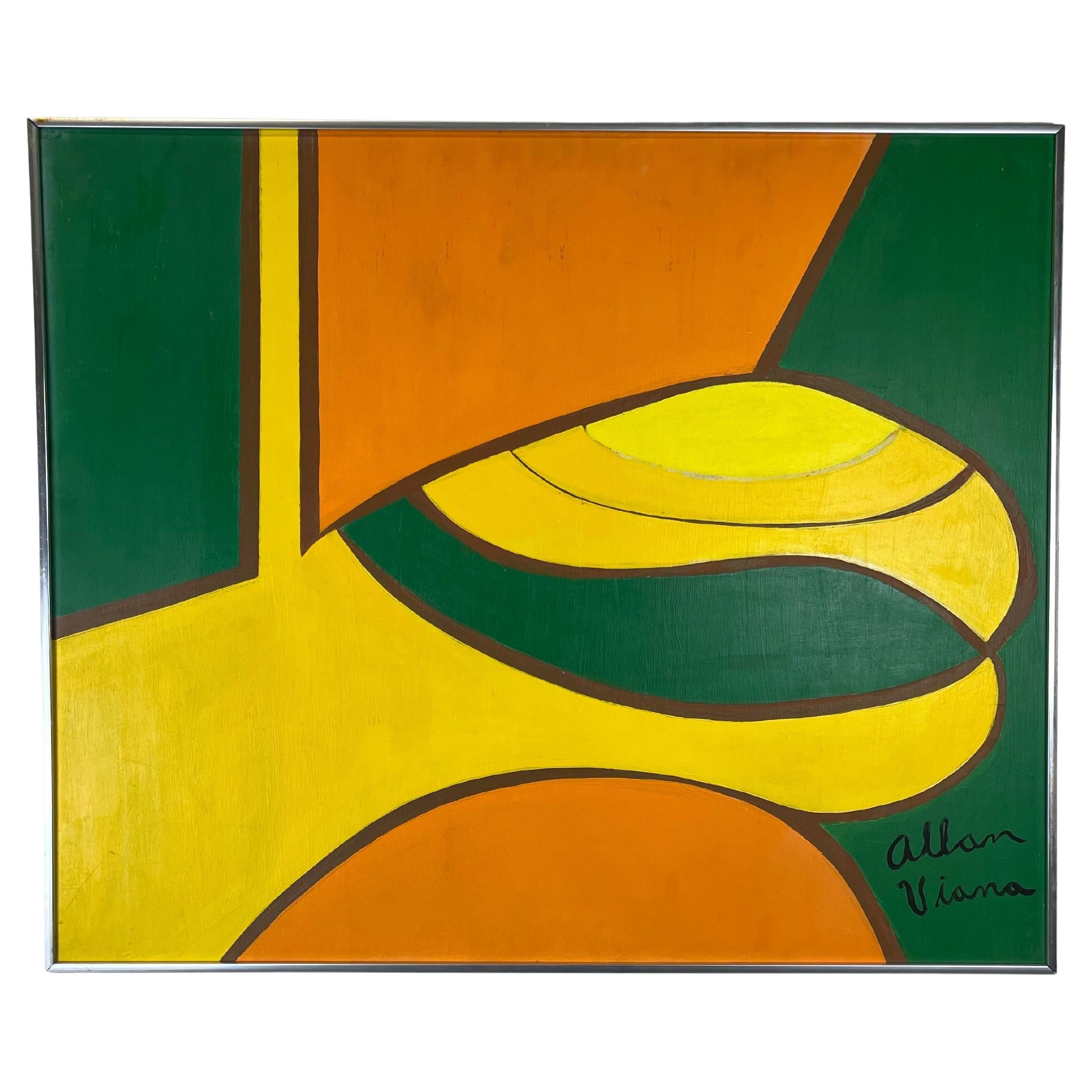Mid Century Abstract Painting Alan Viana