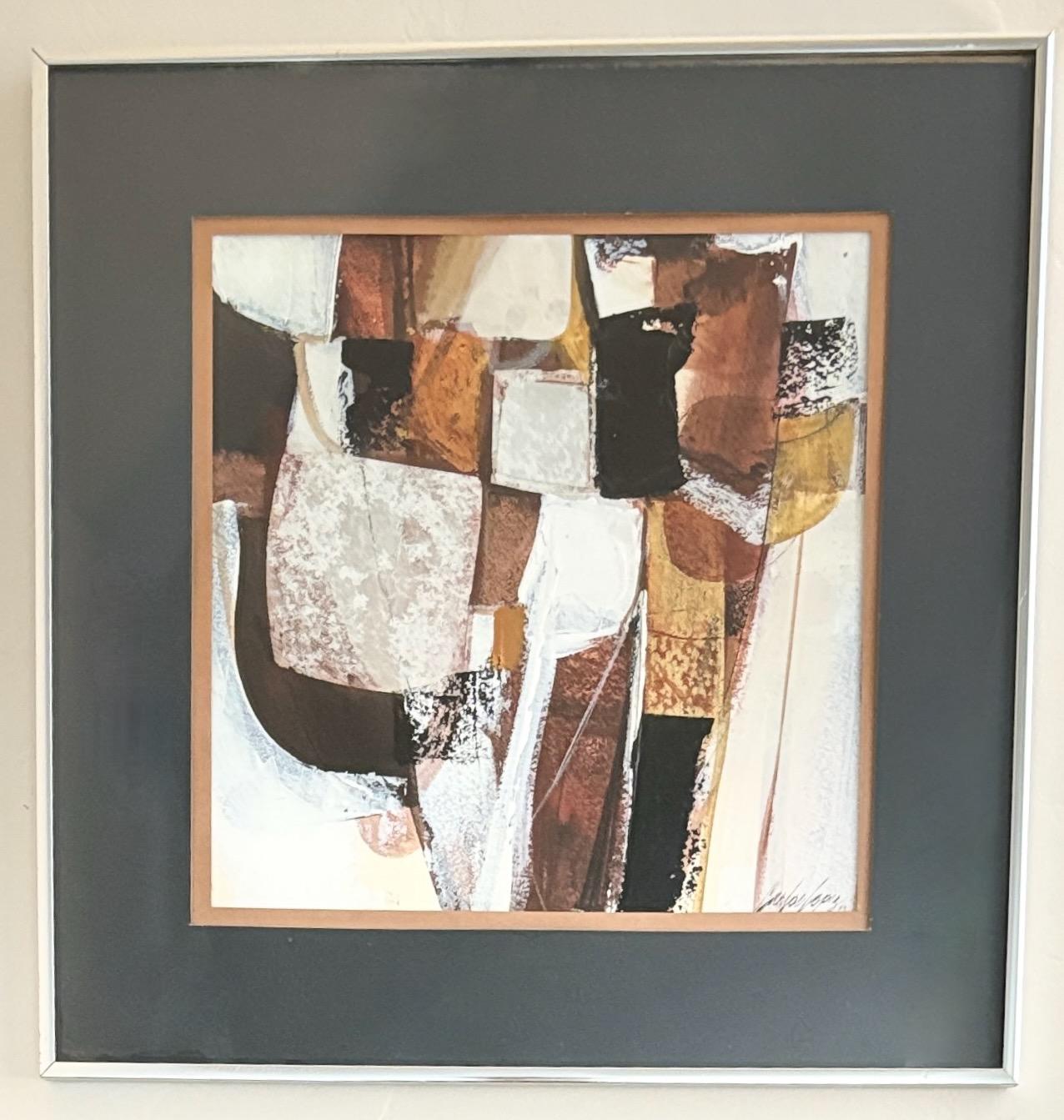 Olio astratto su tela dell'artista californiano Carlos Lopez.
Incorniciato, opacizzato e dietro vetro.
Firmato e con biografia dell'artista sul retro.