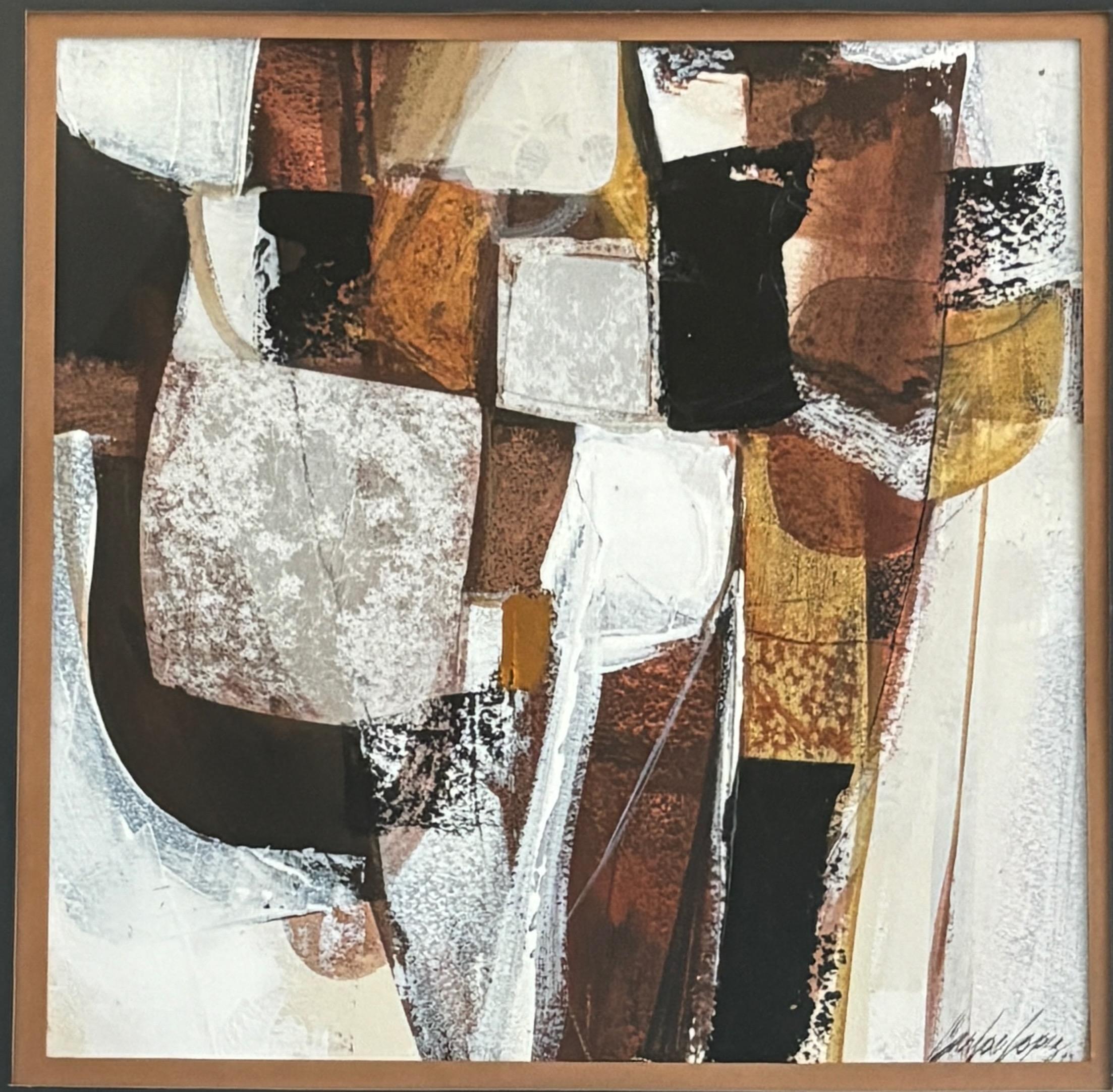 Mid-Century moderno Quadro astratto di metà secolo dell'artista californiano Carlos Lopez in vendita