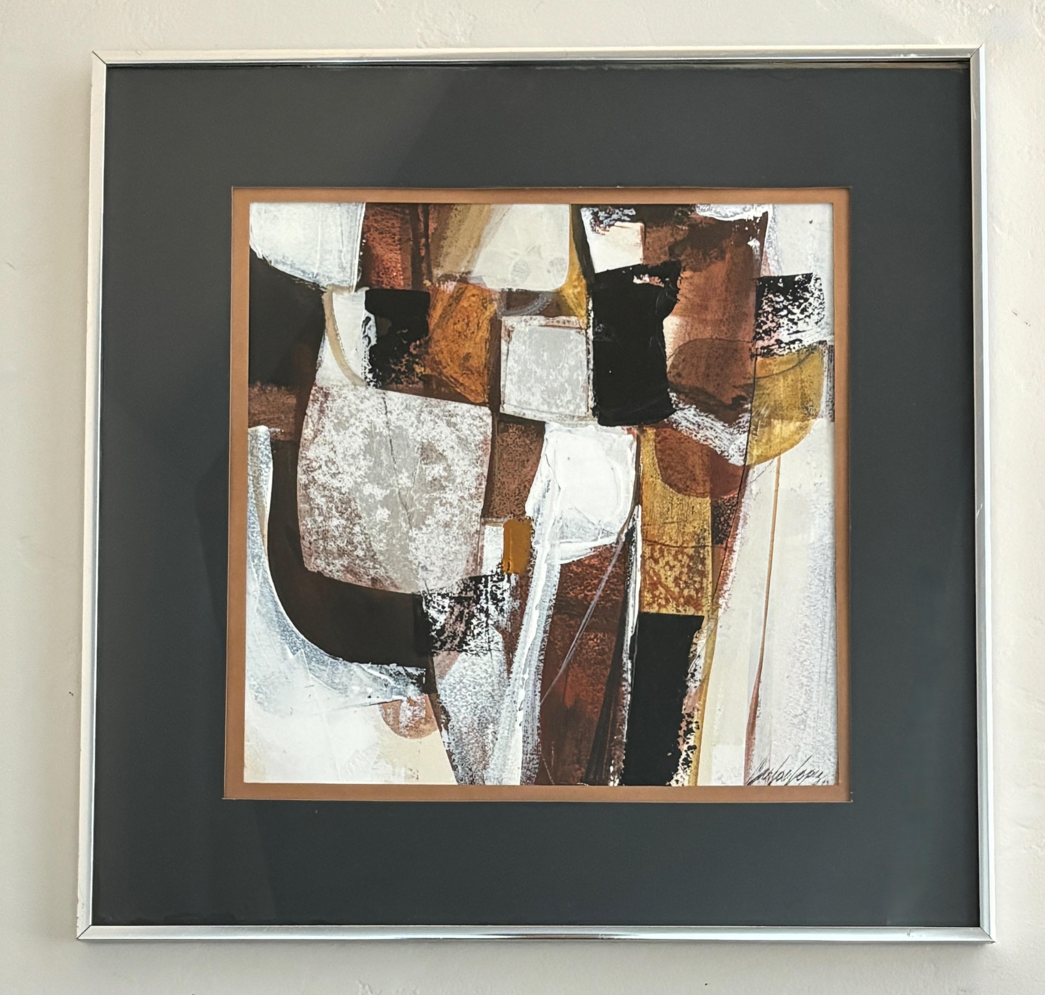 Americano Quadro astratto di metà secolo dell'artista californiano Carlos Lopez in vendita