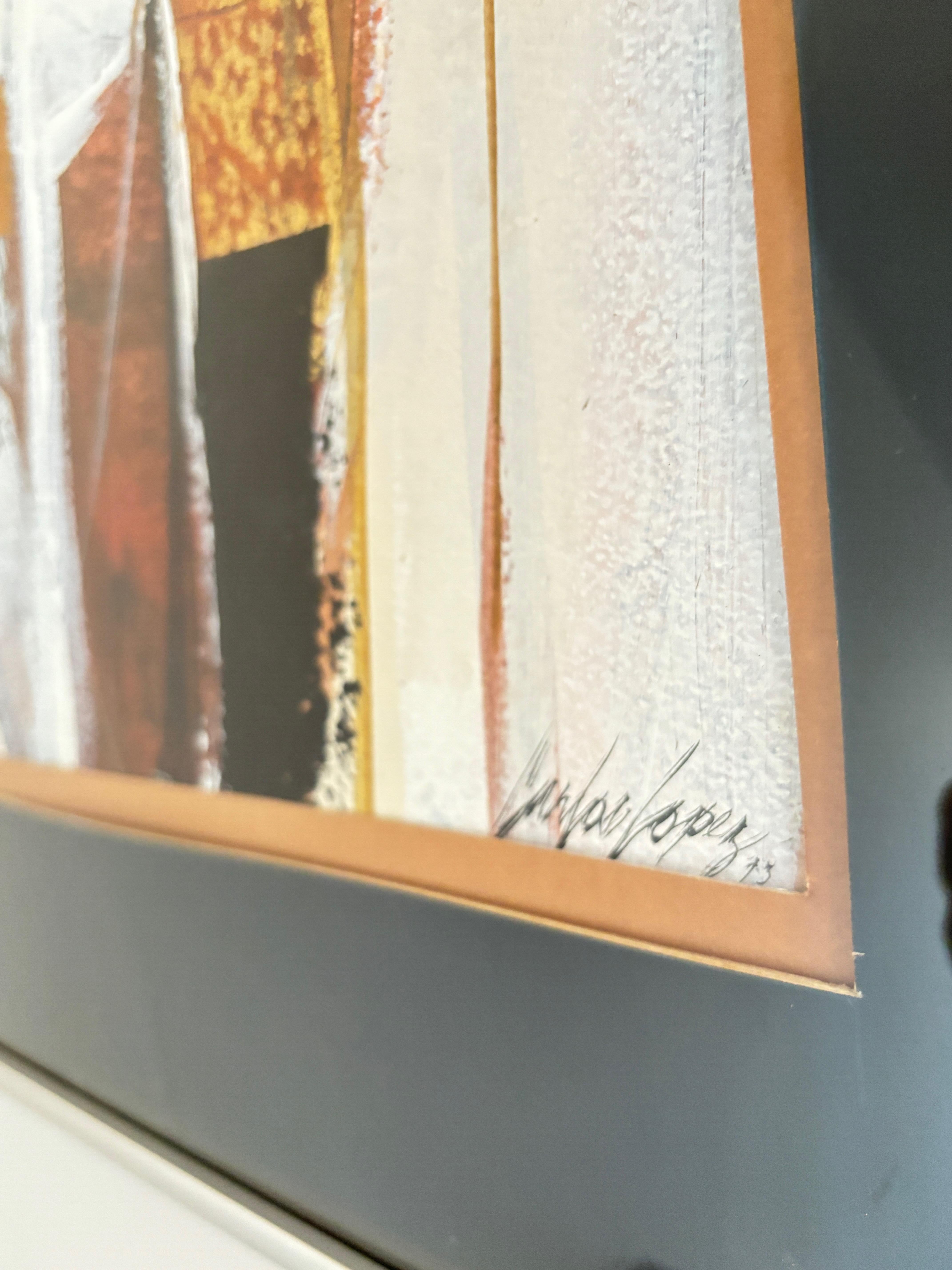 Quadro astratto di metà secolo dell'artista californiano Carlos Lopez In condizioni buone in vendita a San Francisco, CA