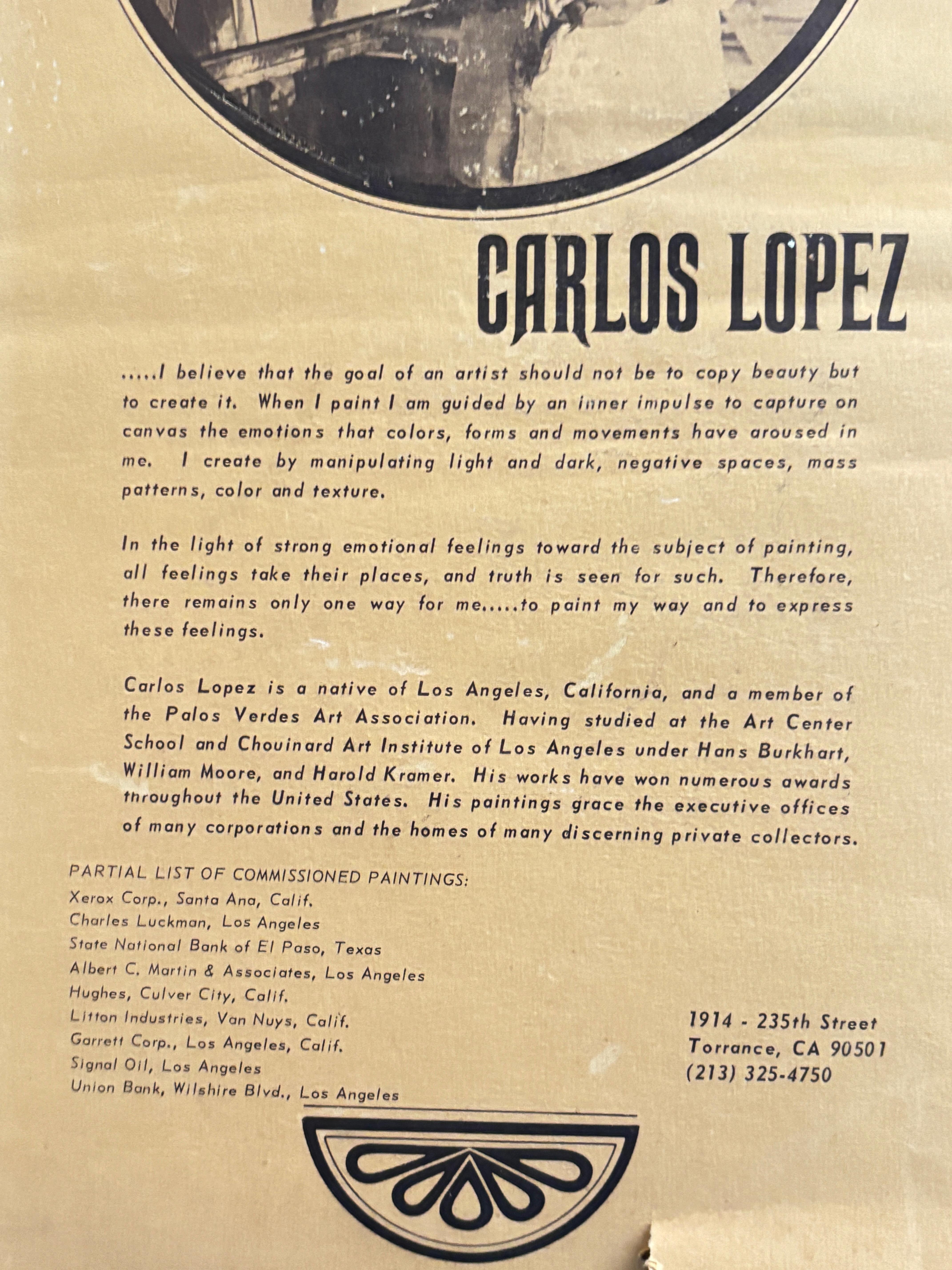 XX secolo Quadro astratto di metà secolo dell'artista californiano Carlos Lopez in vendita