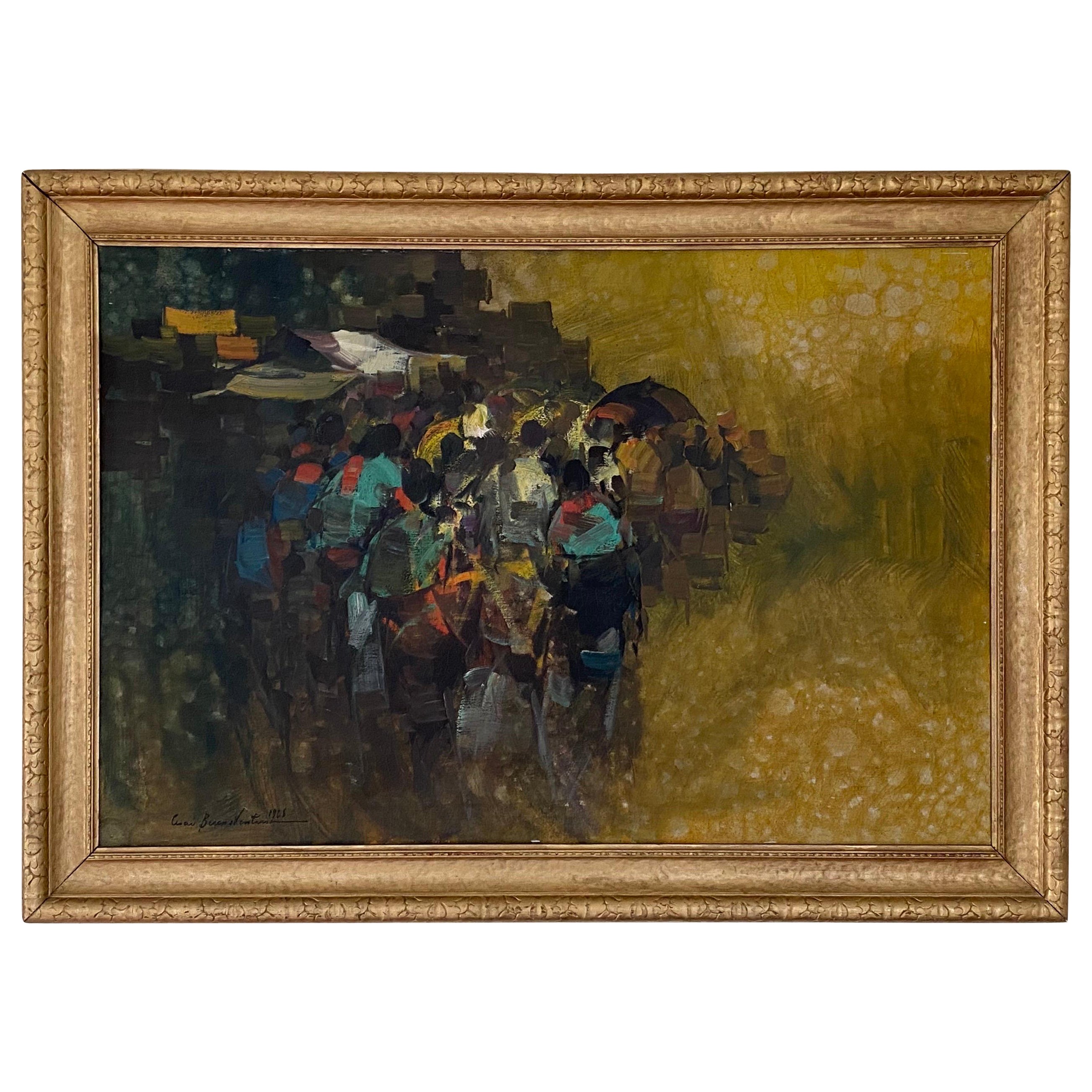 Mid Century Abstract Painting by Cesar Buenaventura