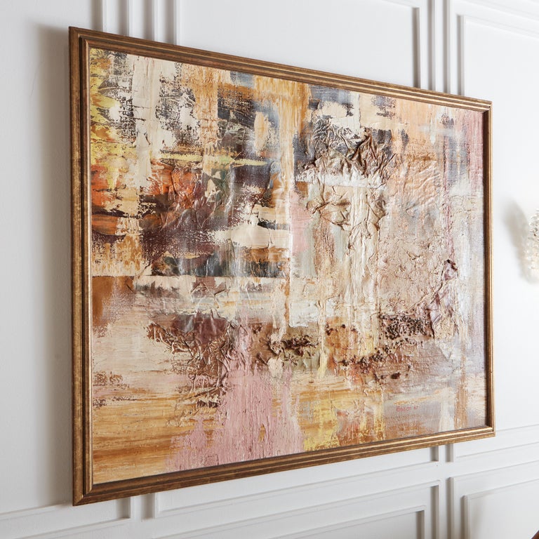 A large scale mixed media on canvas painting signed “Edelson” and dated 1967. Presented in an original gilt wood frame. 

 