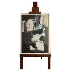  Abstraktes Gemälde von Rene Leidner, Frankreich (1921-2004), Moderne der Mitte des Jahrhunderts