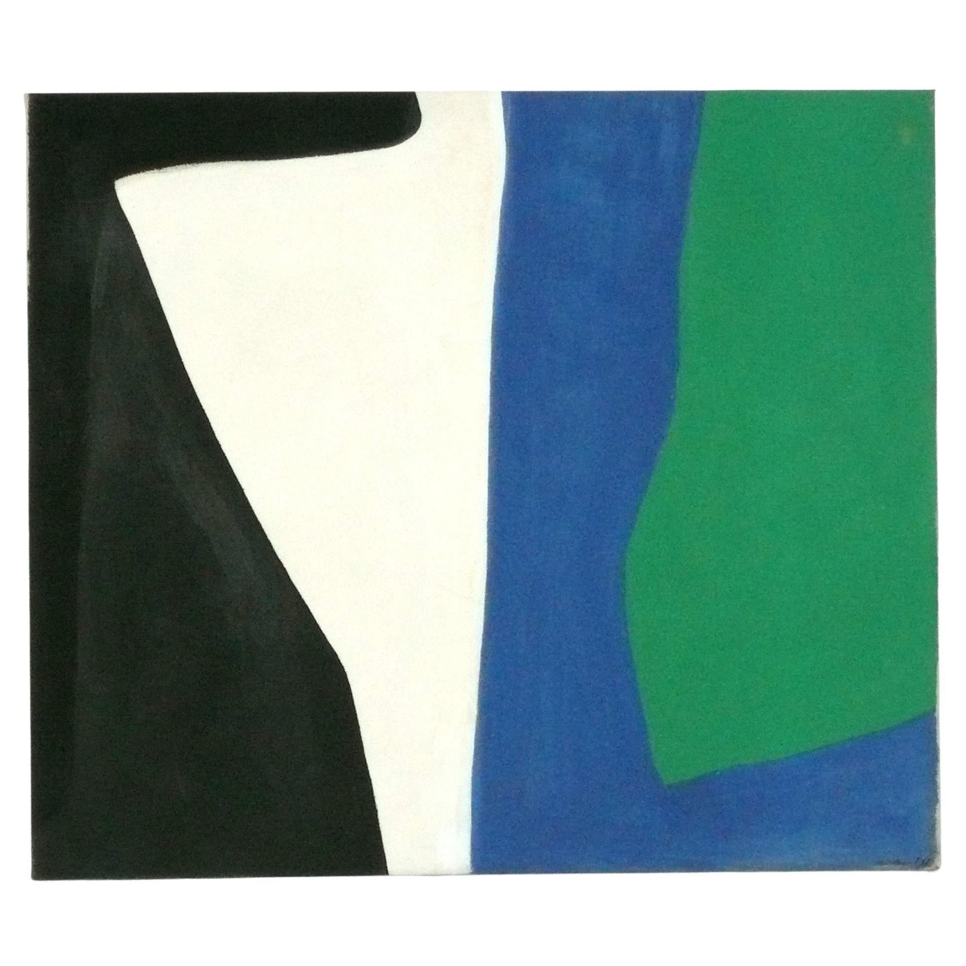 Mid Century Abstract Painting In The Manner Of Ellsworth Kelly 31" x 36" For Sale