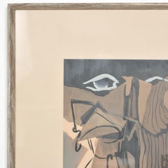 Modern Art Abstract Painting Pastel on Paper signed E. Bowmann 1990s