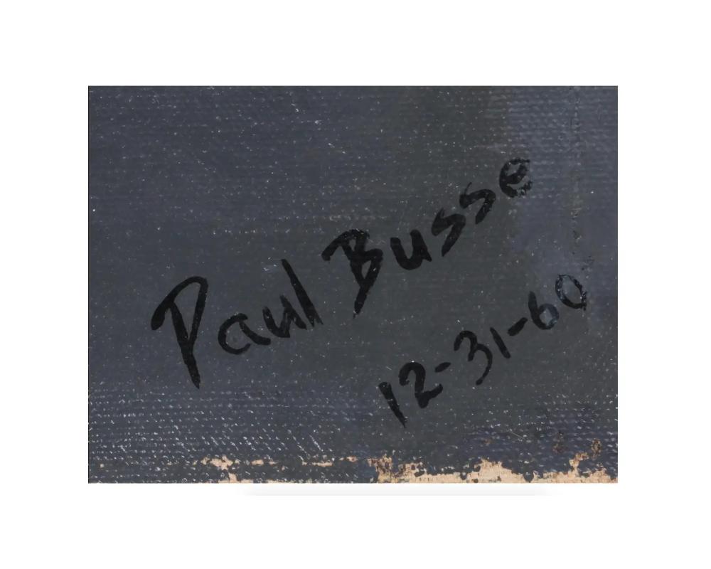 Unknown Midcentury Abstract Painting Signed Paul Busse For Sale