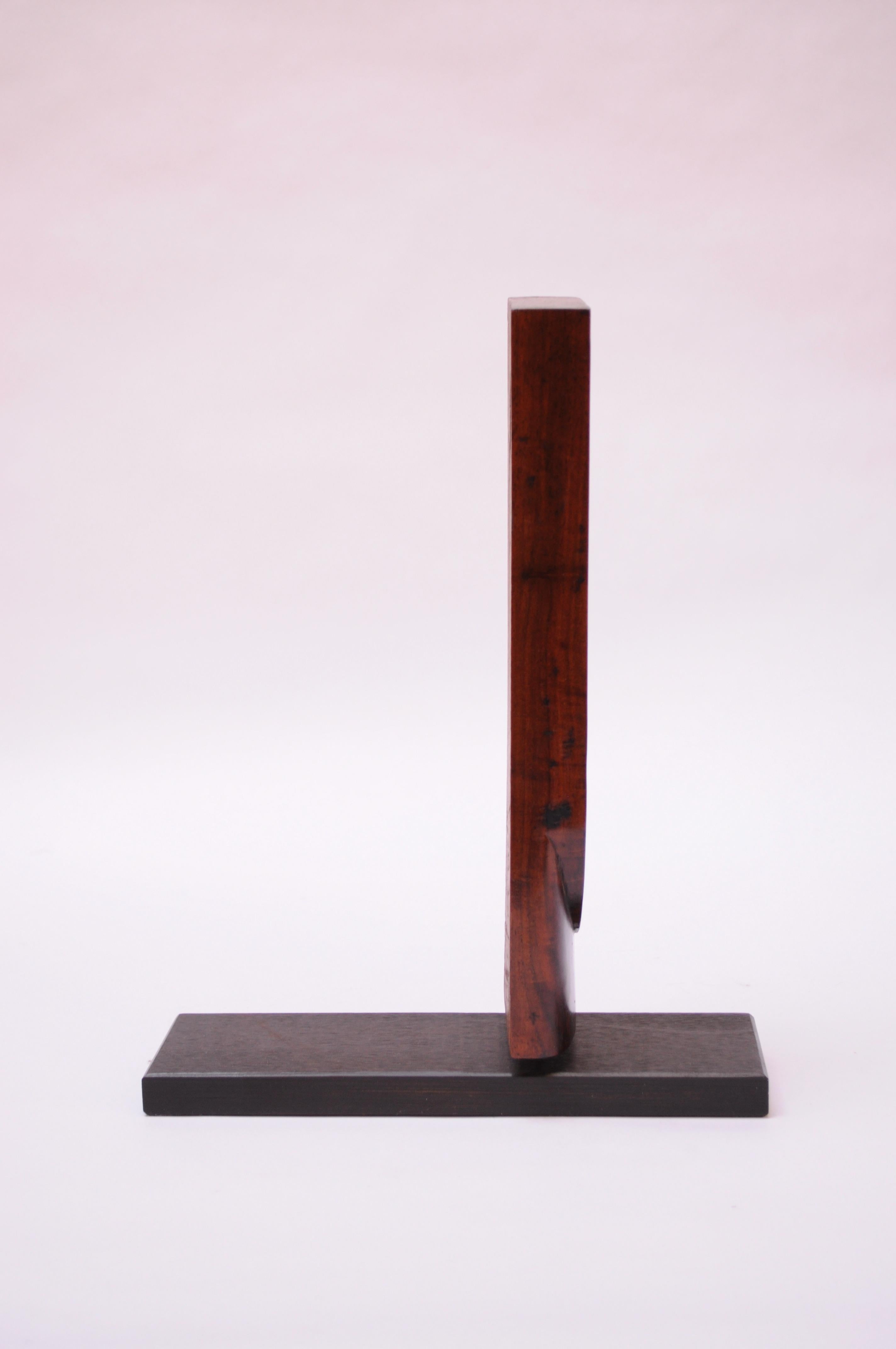 Mid-Century Abstract Rosewood Mounted Sculpture 3