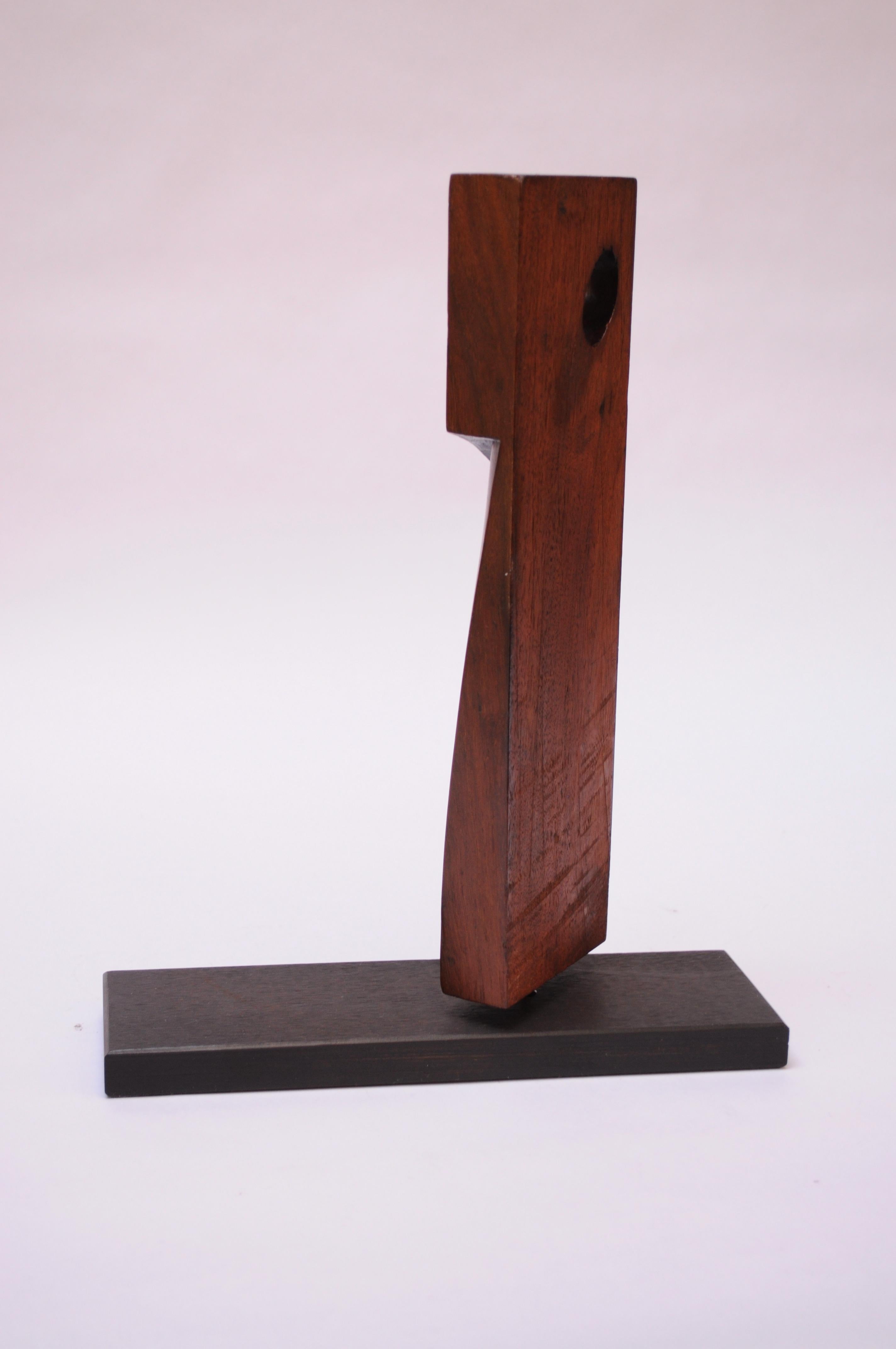 Mid-Century Abstract Rosewood Mounted Sculpture 8