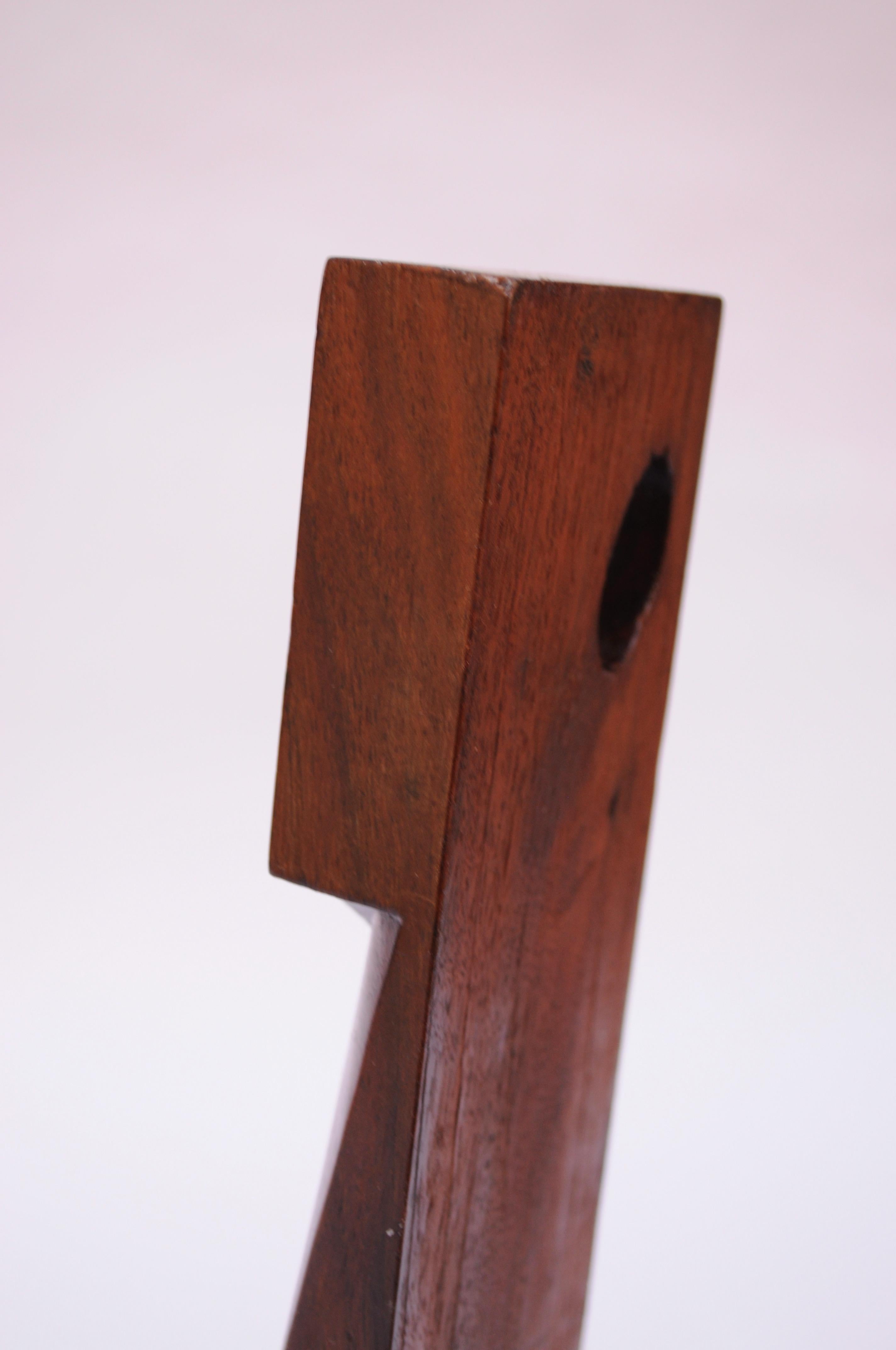Mid-Century Abstract Rosewood Mounted Sculpture 9