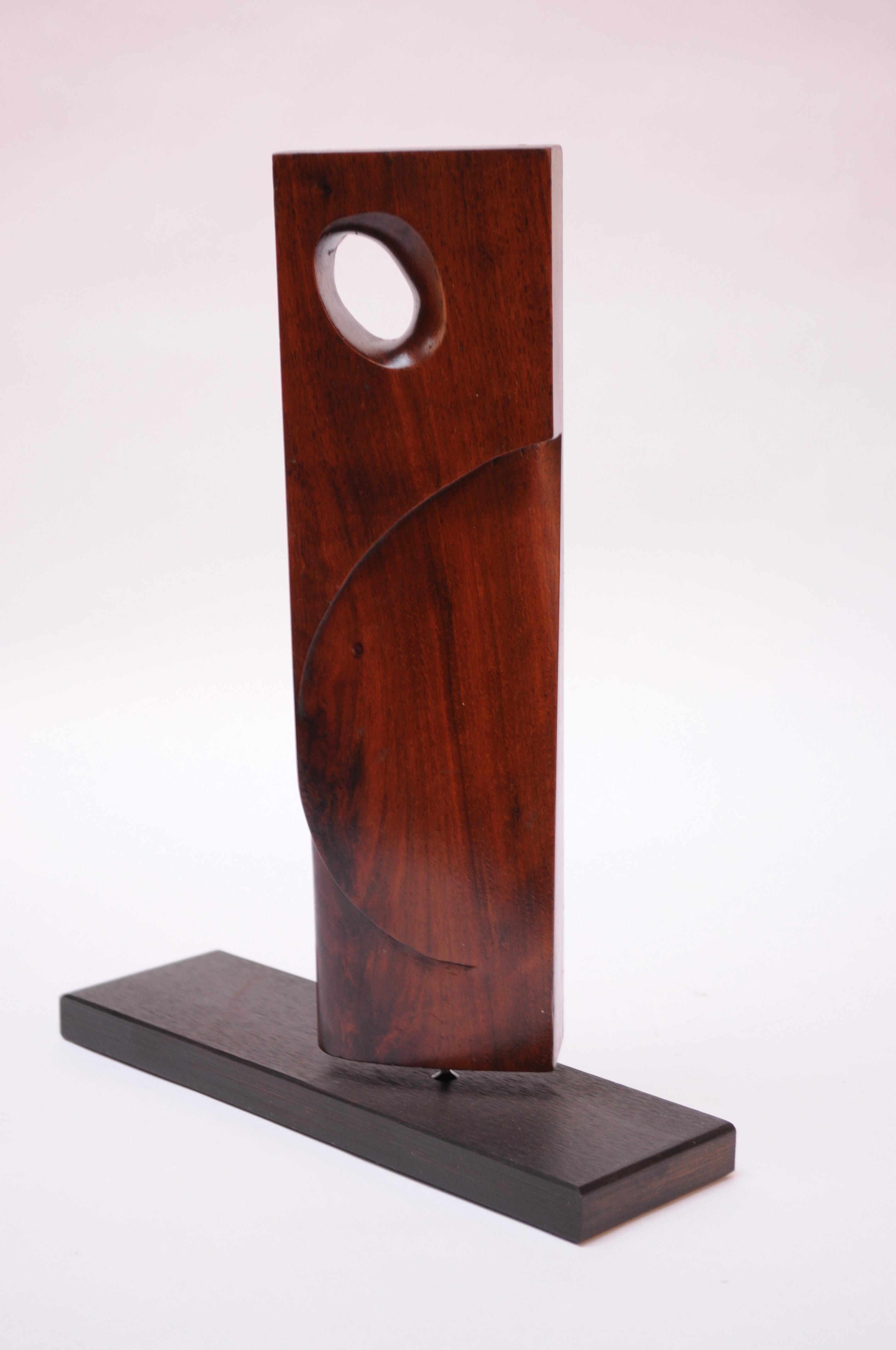 Mid-Century Abstract Rosewood Mounted Sculpture 10