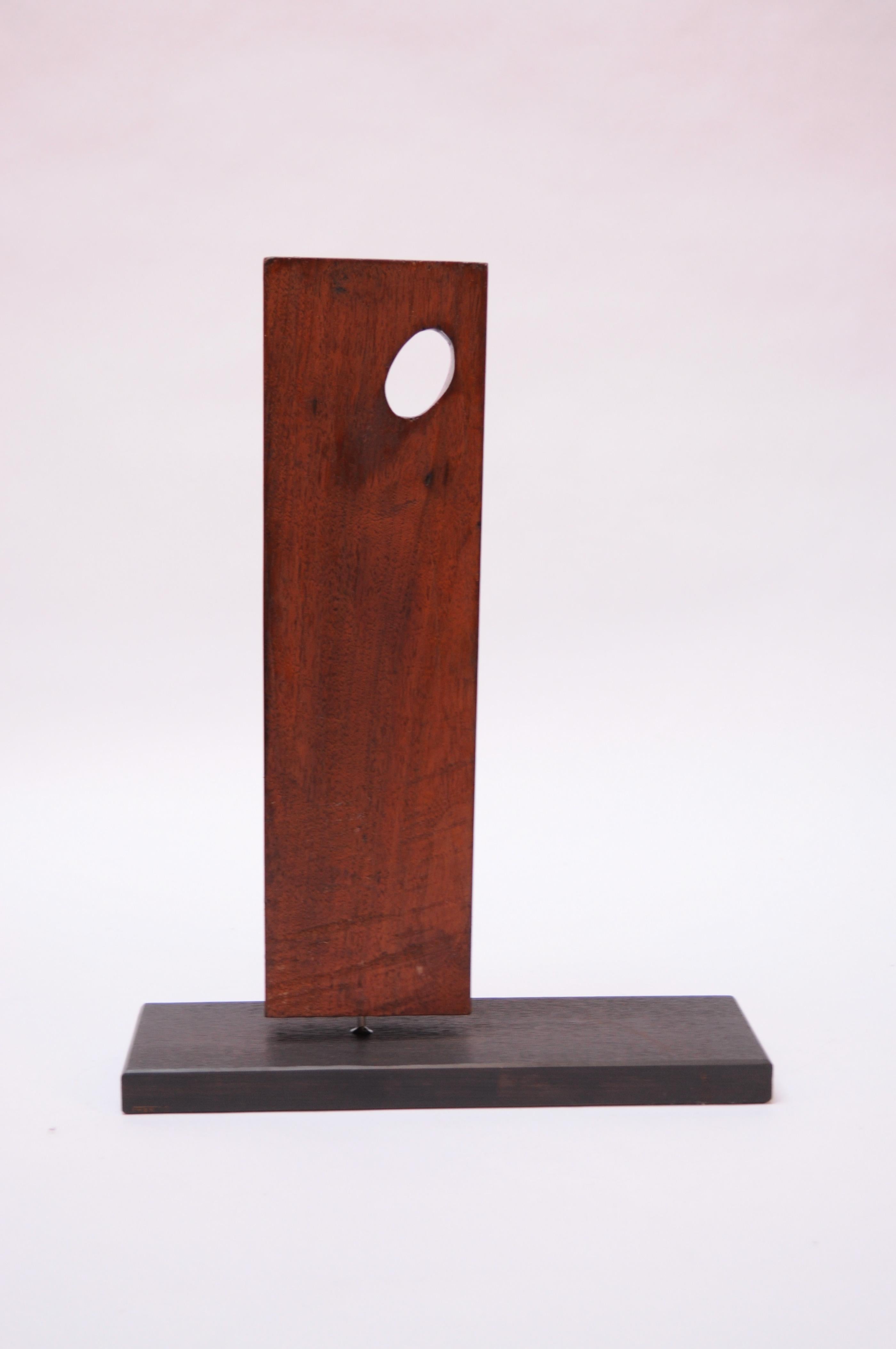 20th Century Mid-Century Abstract Rosewood Mounted Sculpture