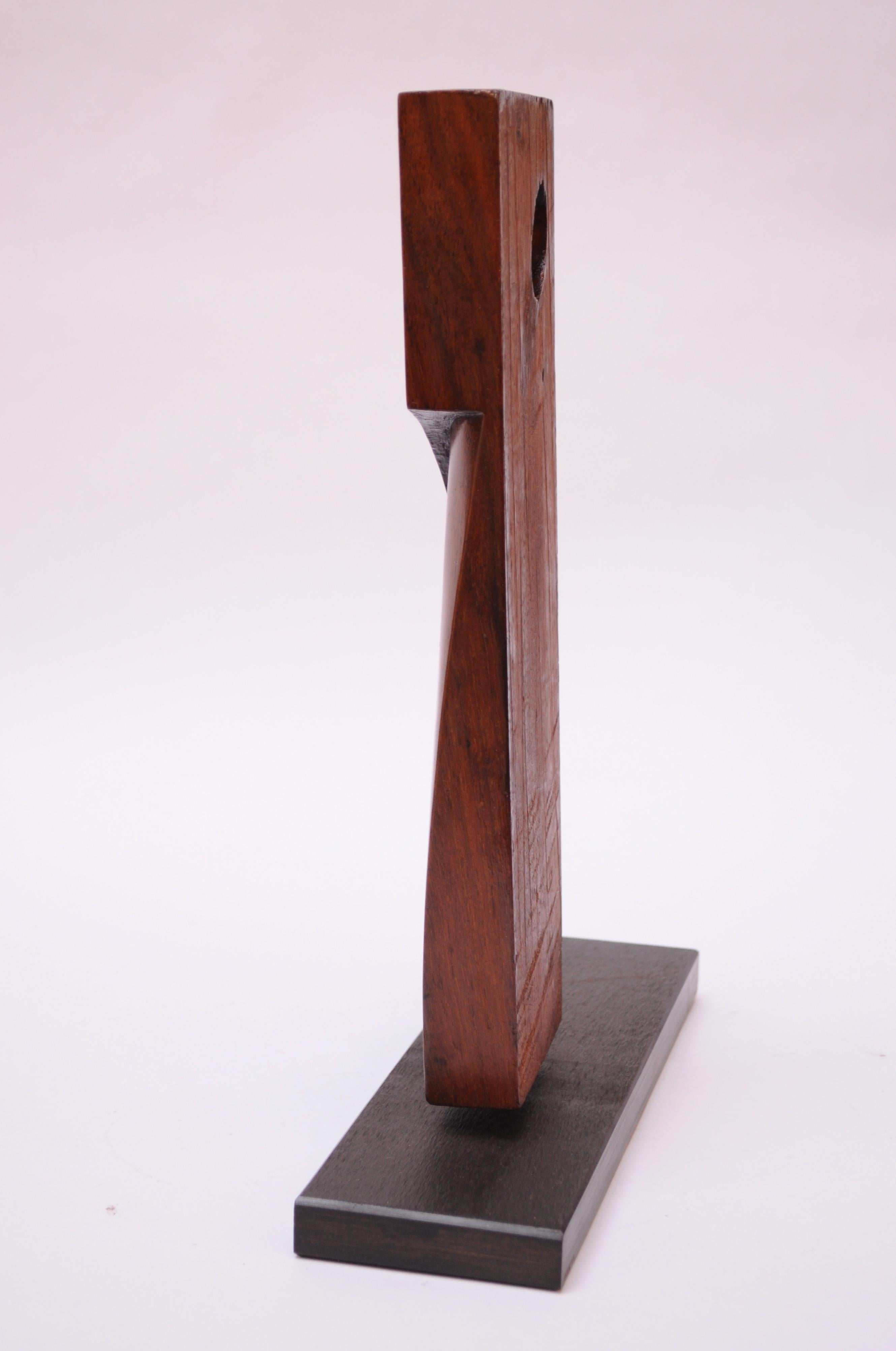 Mid-Century Abstract Rosewood Mounted Sculpture 1