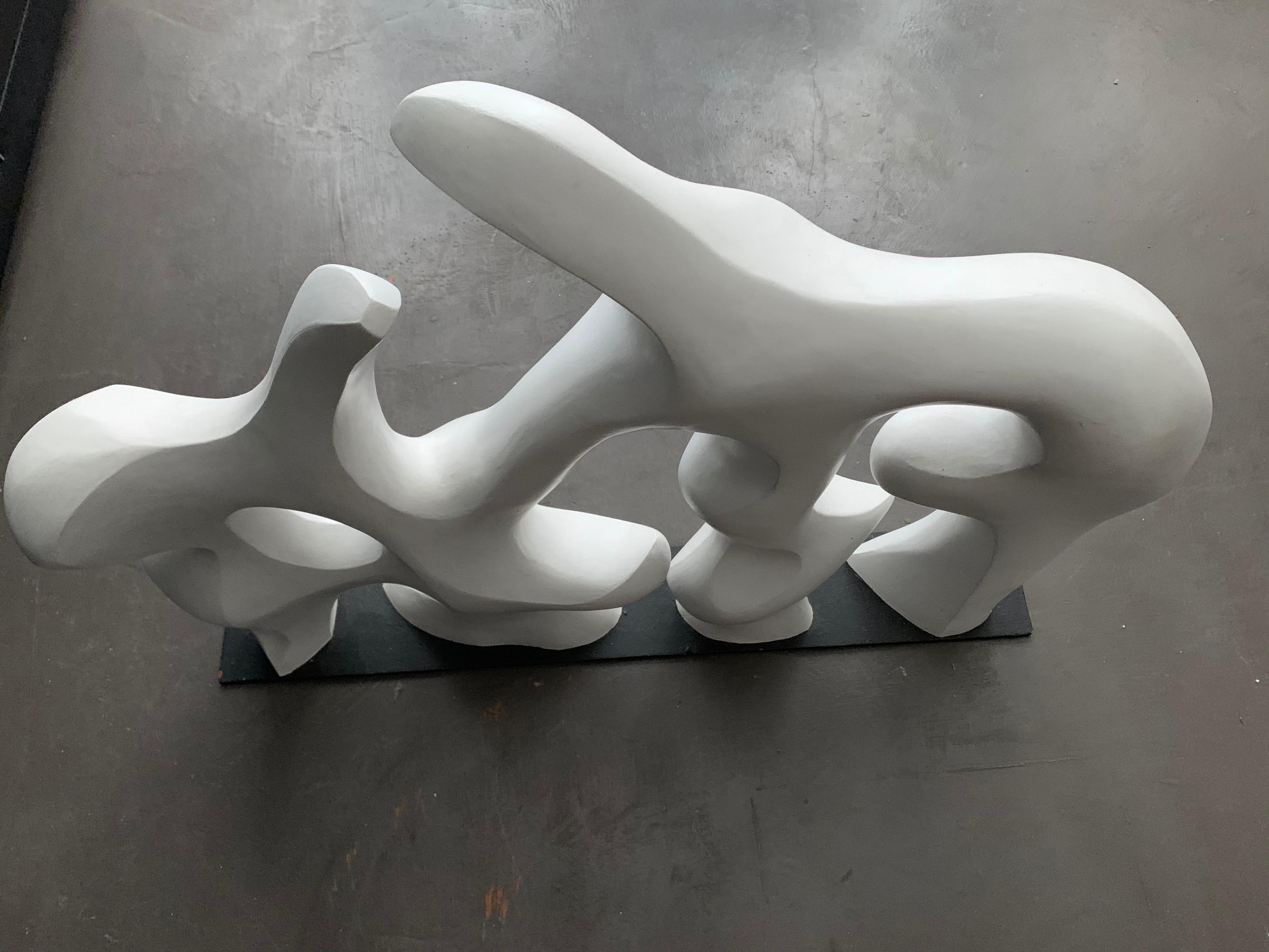 Midcentury Abstract White Sculpture, 1980s For Sale 3