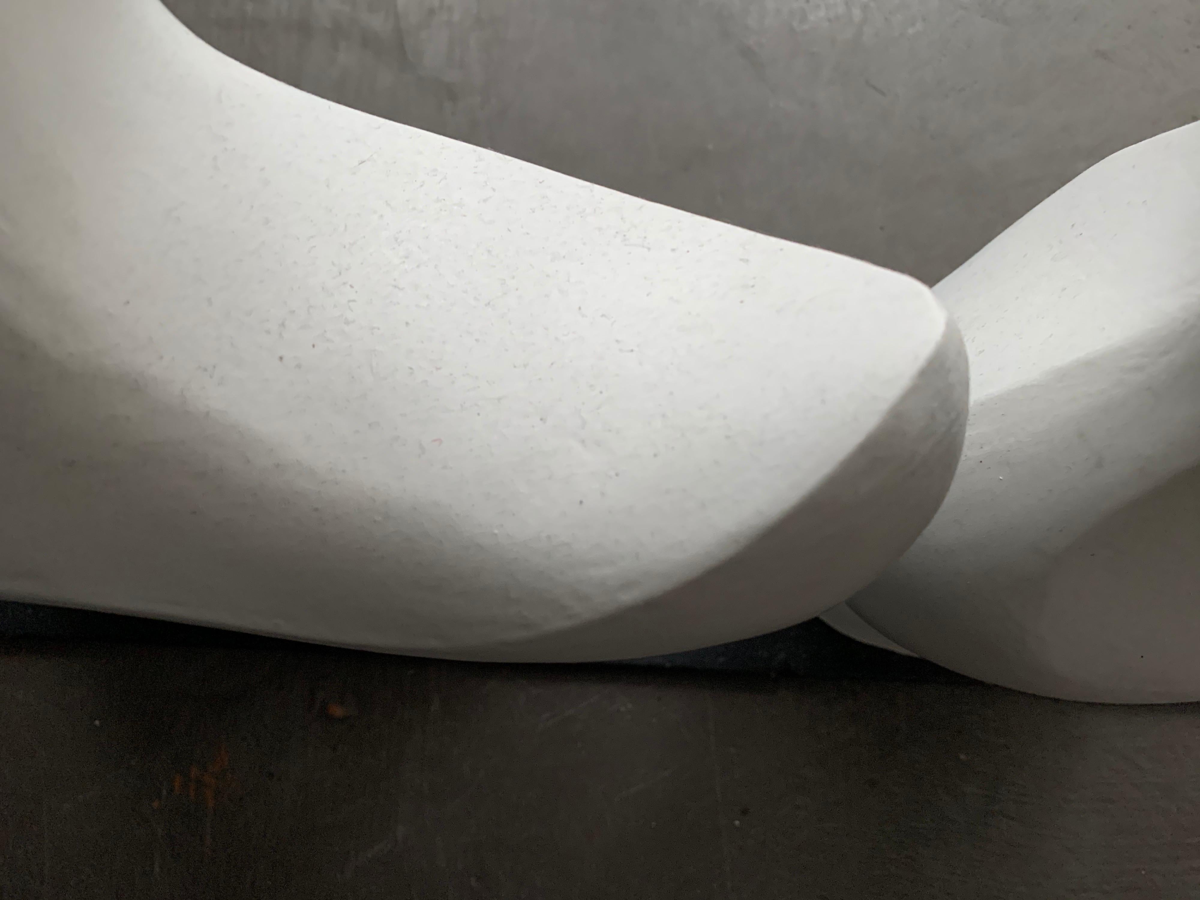 Molded Midcentury Abstract White Sculpture, 1980s For Sale