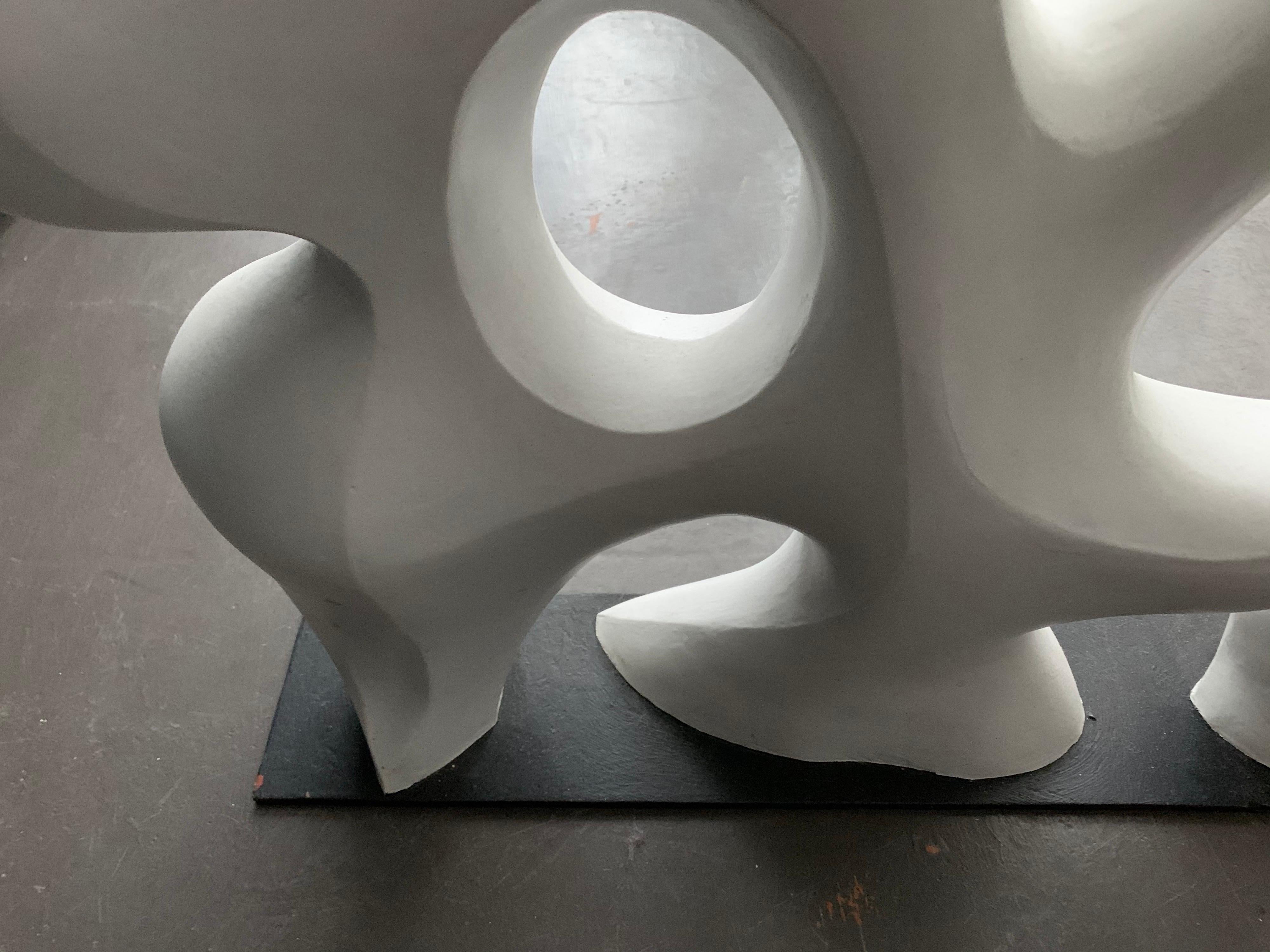 Epoxy Resin Midcentury Abstract White Sculpture, 1980s For Sale