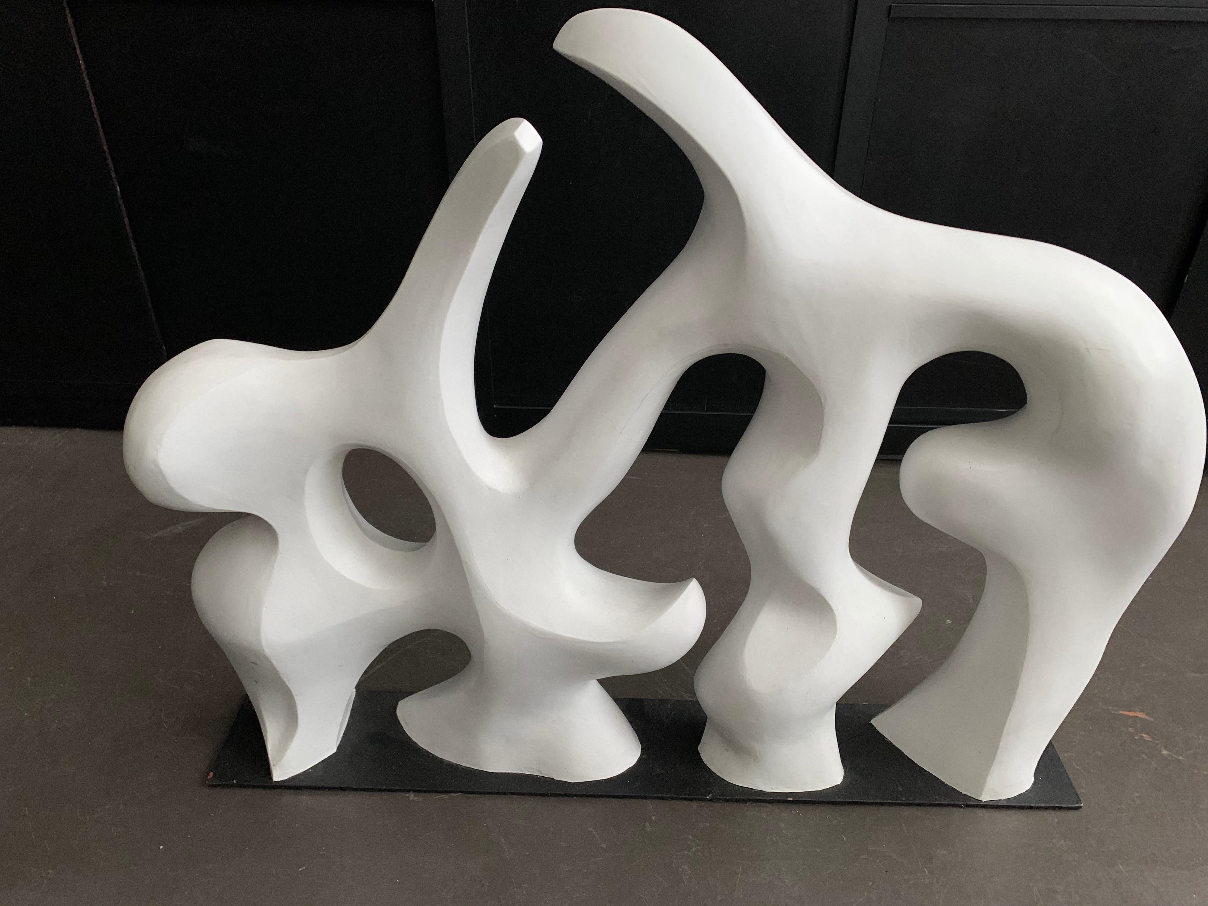 Midcentury Abstract White Sculpture, 1980s For Sale 1