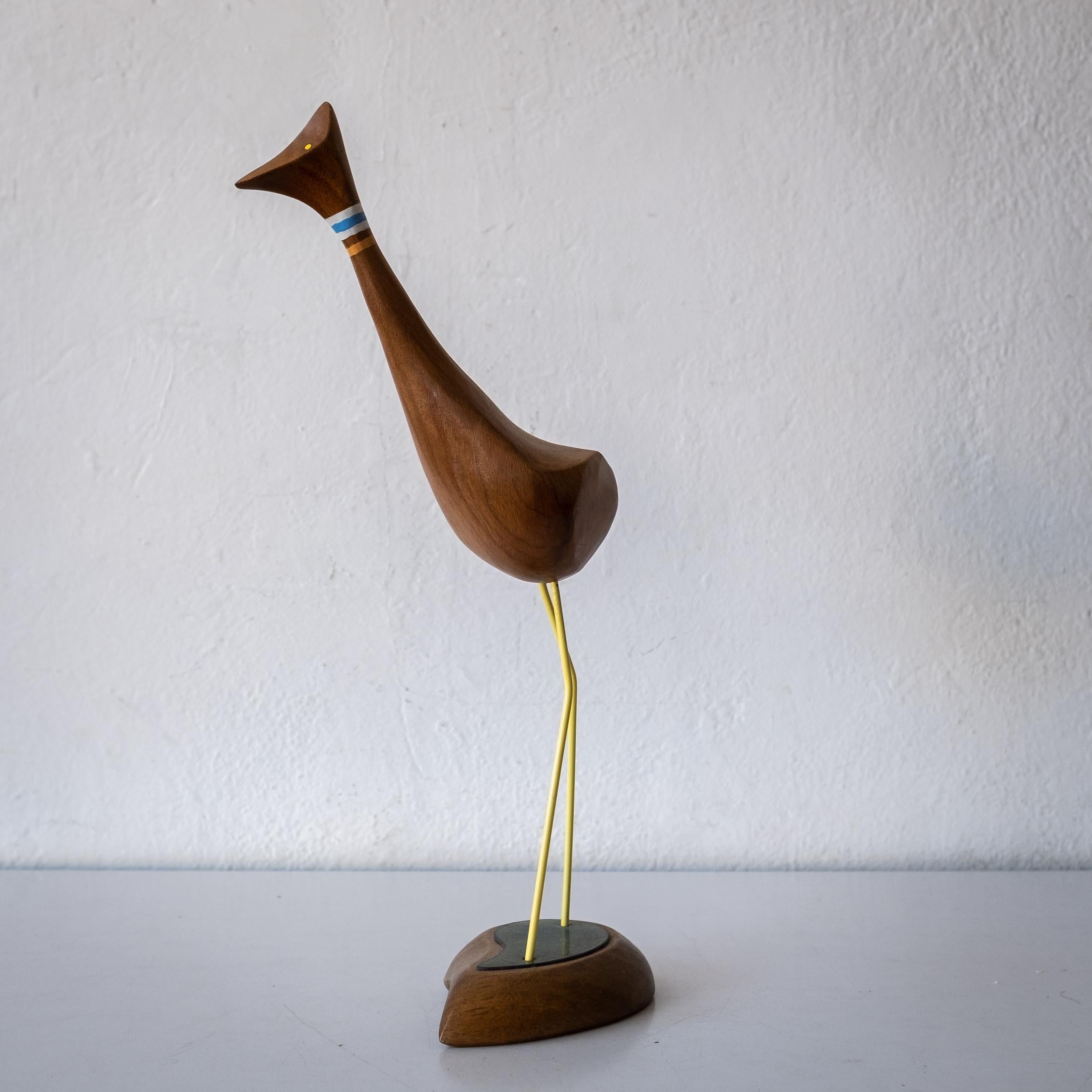 American Mid Century Abstract Wood Bird Sculpture by Val Robbins