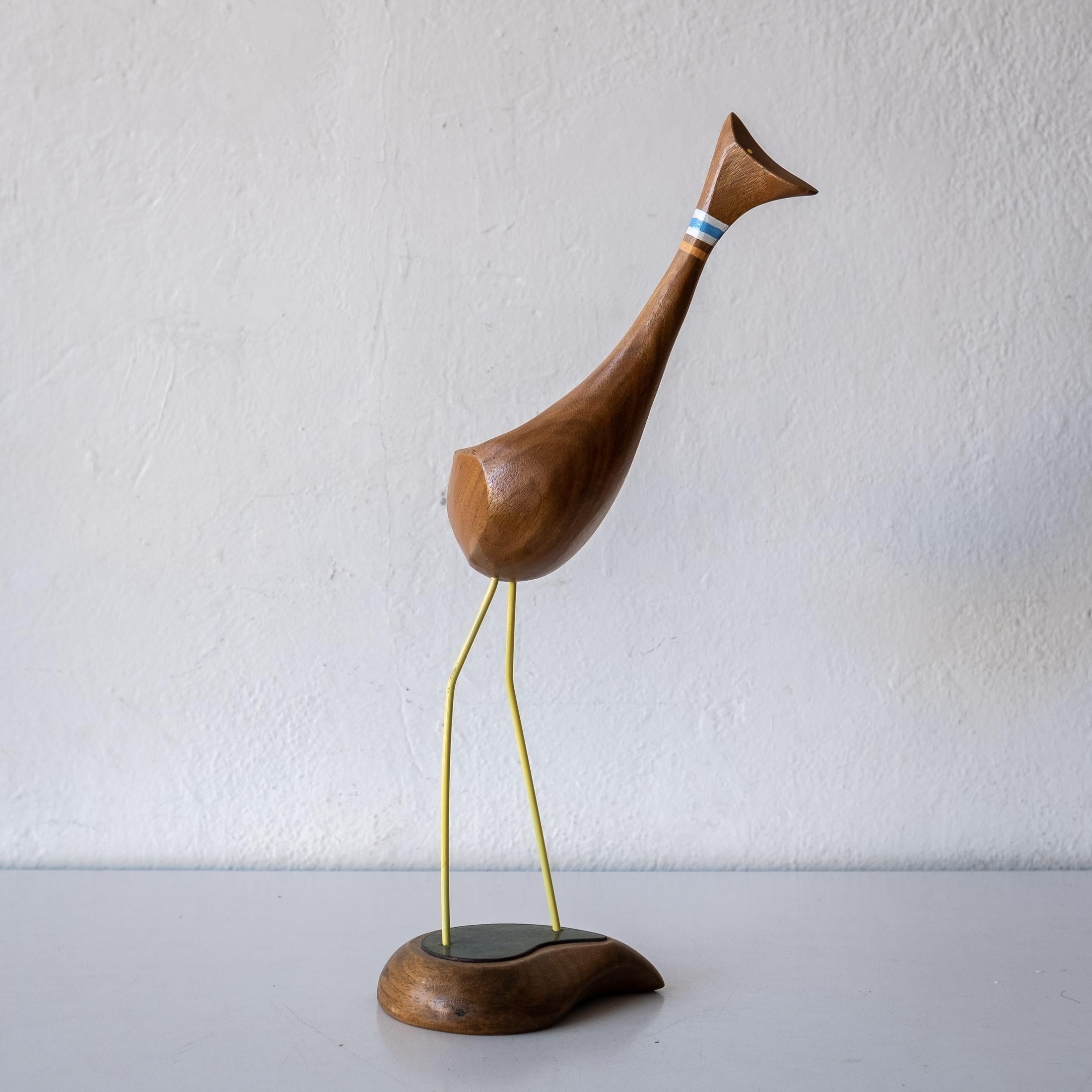 Mid Century Abstract Wood Bird Sculpture by Val Robbins In Good Condition In San Diego, CA