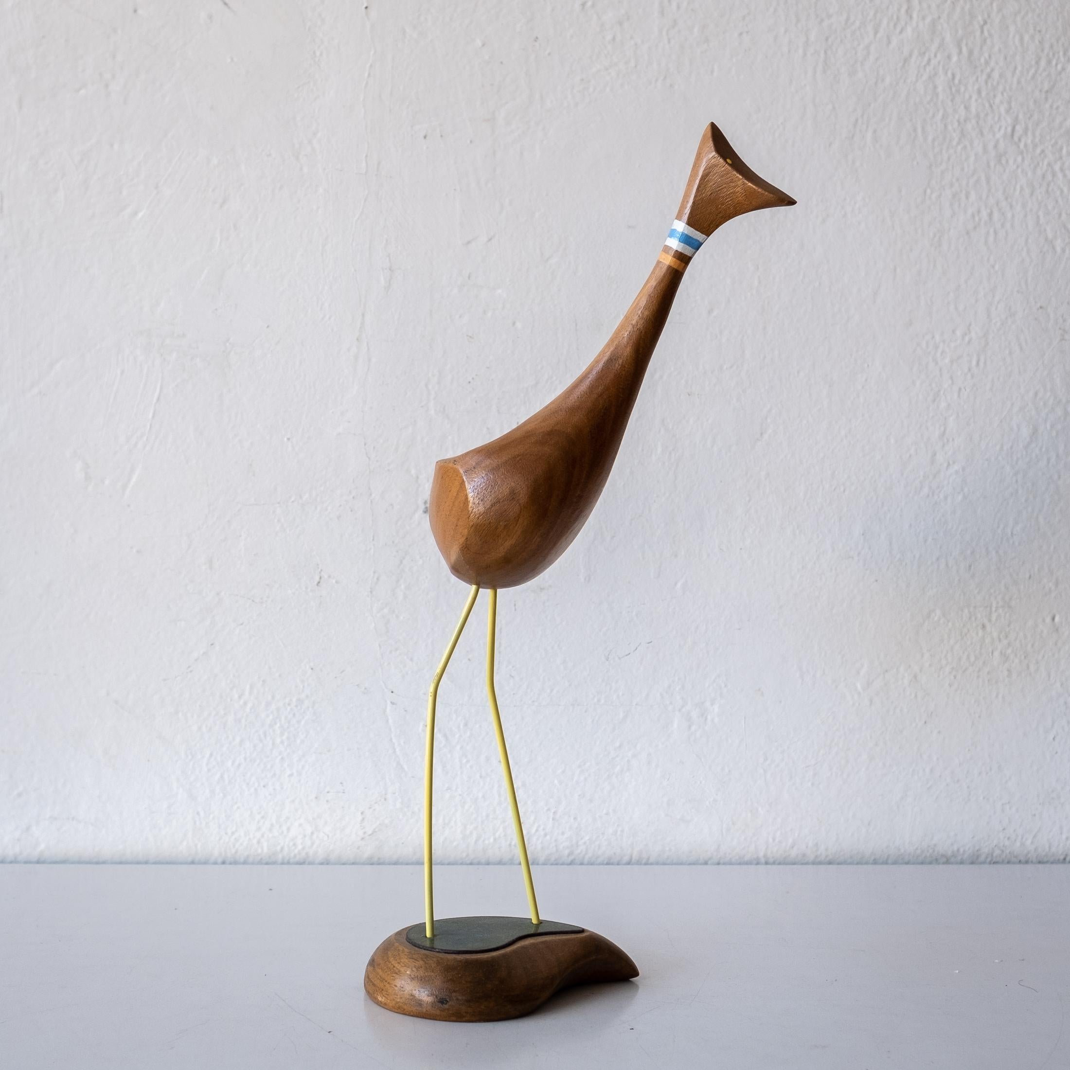 Mid-20th Century Mid Century Abstract Wood Bird Sculpture by Val Robbins