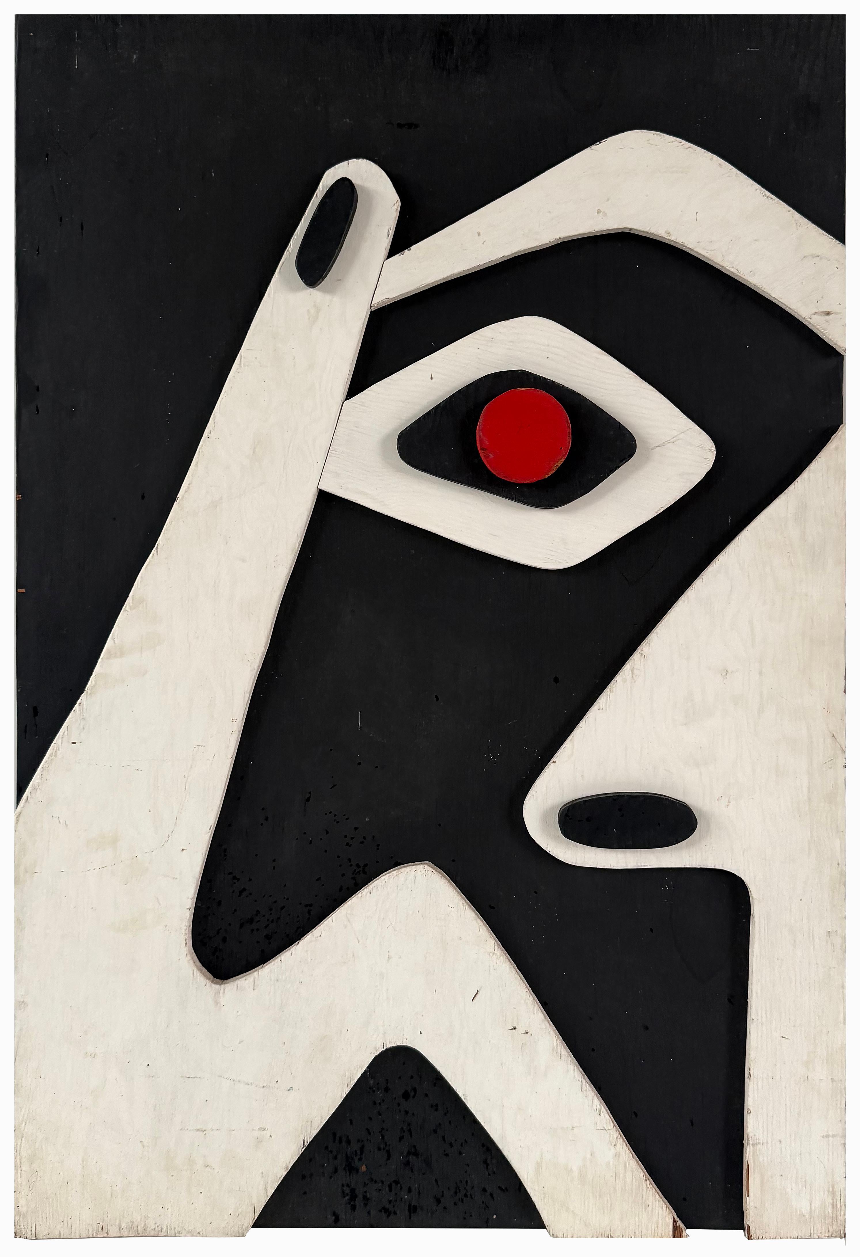 Mid-century  Abstract Wood Relief Wall Sculpture Picasso Inspired For Sale 6