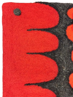 Mid Century Abstract Wool and Goat Hair Tapestry by Marlene Hoffmann, c. 1970