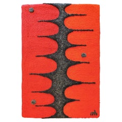 Mid Century Abstract Wool and Goat Hair Tapestry by Marlene Hoffmann, c. 1970