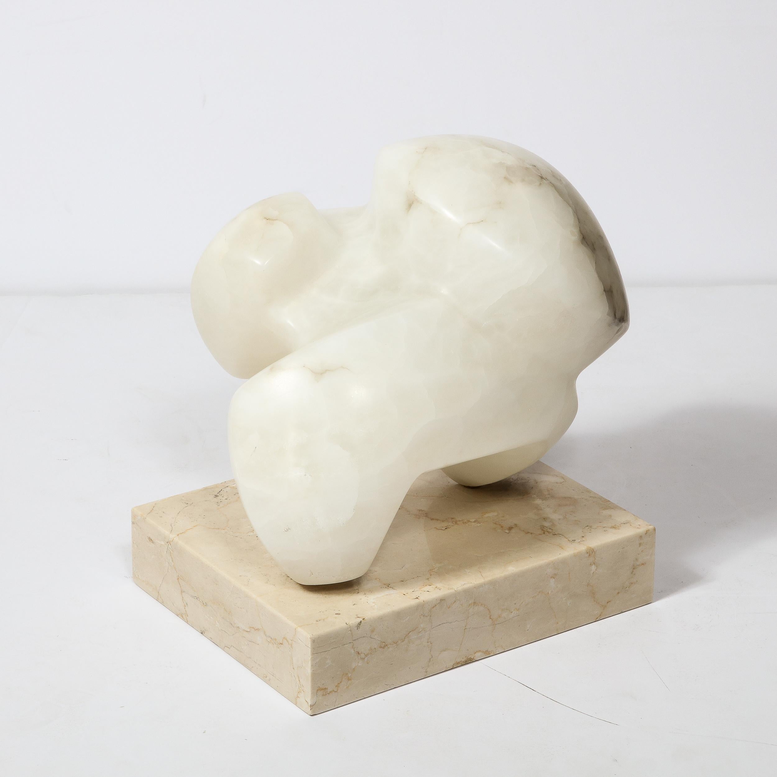 Abstrakte organische Alabaster-Skulptur aus der Mitte des Jahrhunderts, signiert von Julie Small Gambly 6