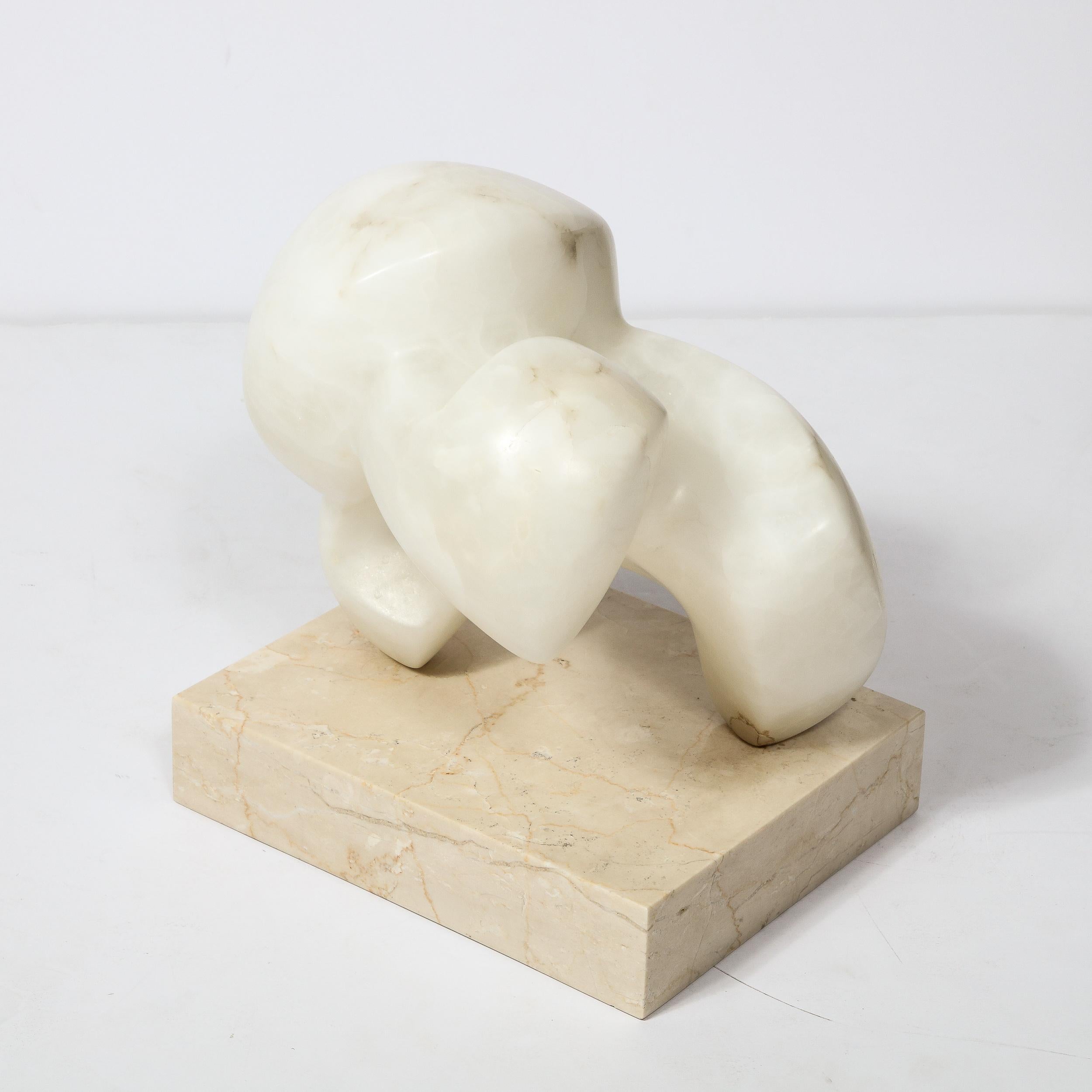 Abstrakte organische Alabaster-Skulptur aus der Mitte des Jahrhunderts, signiert von Julie Small Gambly 7