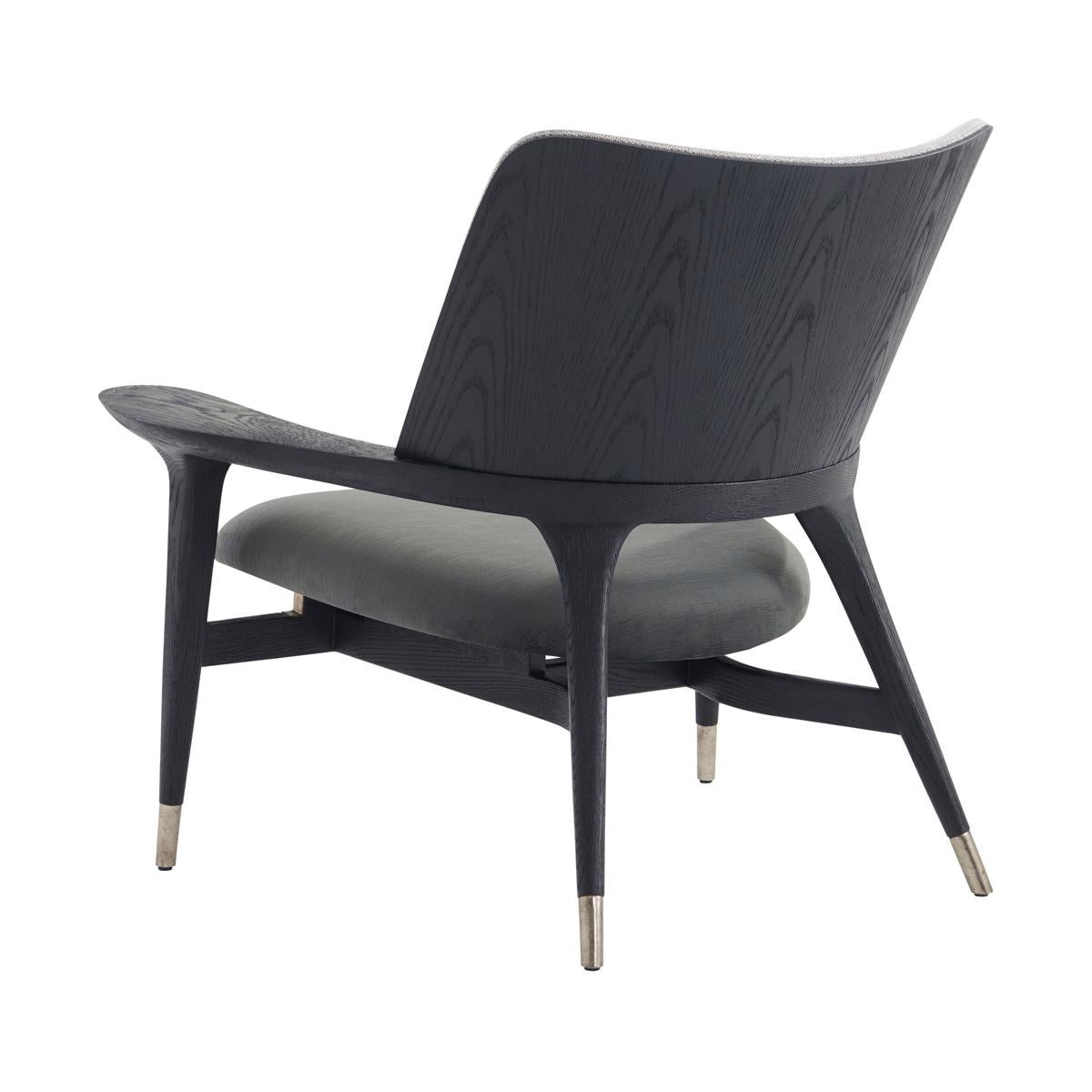 Mid-Century Modern Chaise d'appoint Mid Century - Charcoal en vente