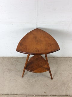 Mid Century Accent Table with Turned Wood Bamboo Style Legs