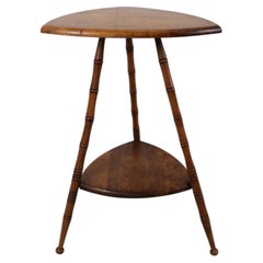 Mid Century Accent Table with Turned Wood Bamboo Style Legs