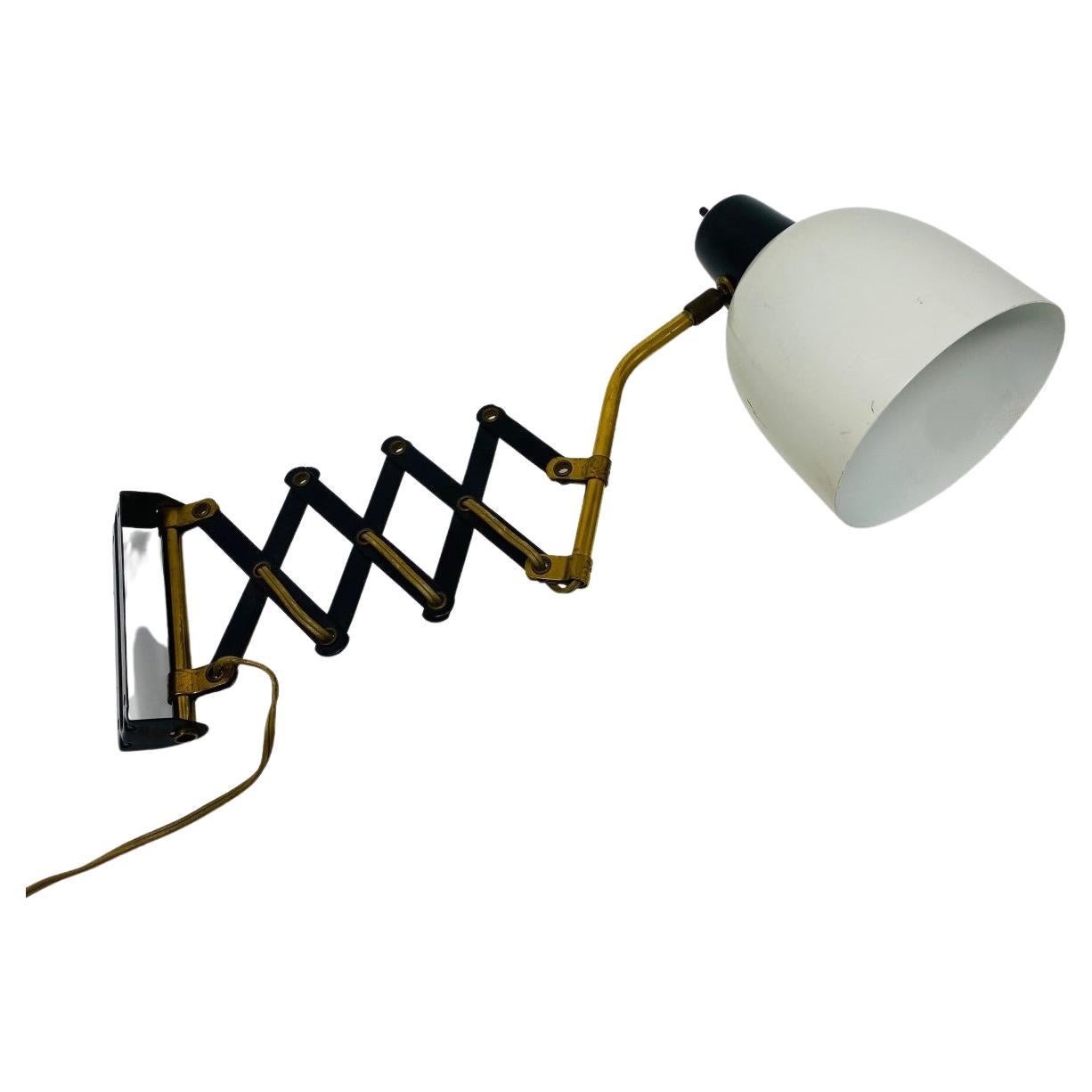 Mid Century Accordion Scissor Arm Lamp Sconce For Sale
