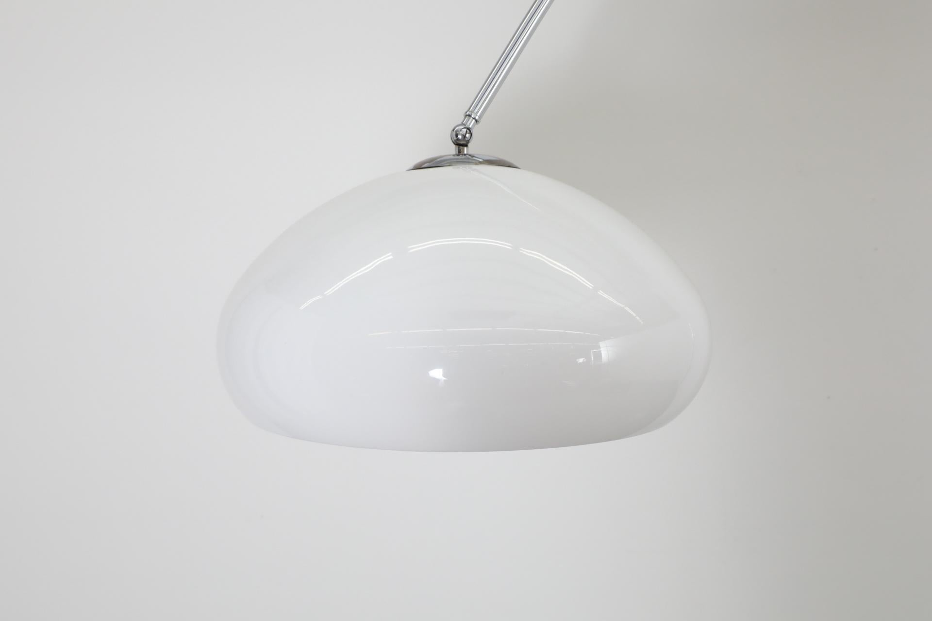 Mid-Century Achille Castiglioni Inspired Standing Arc Lamp with Marble Cube Base In Good Condition In Los Angeles, CA