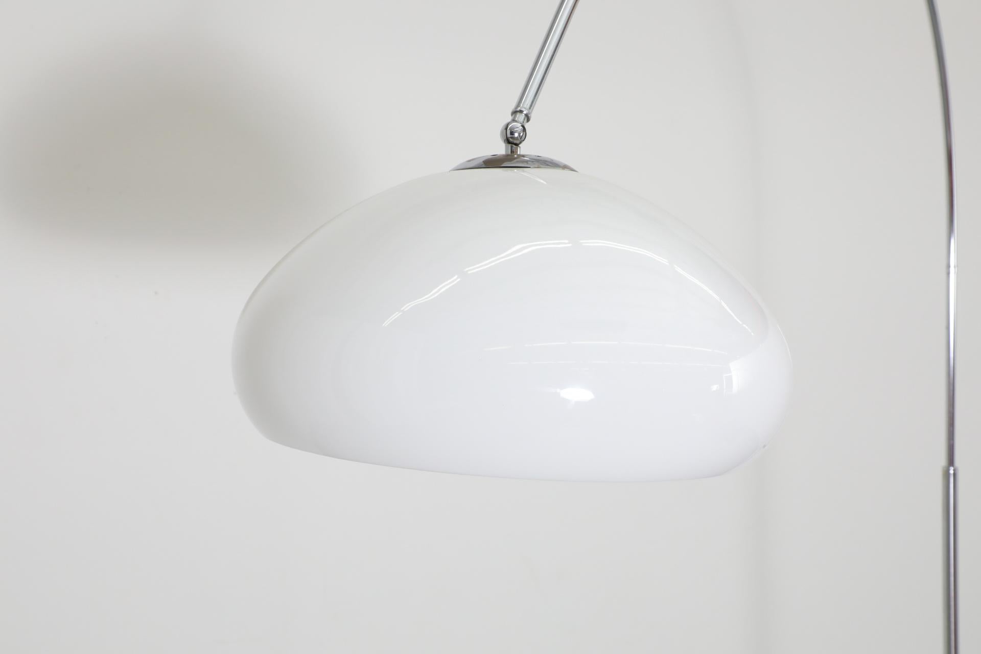 20th Century Mid-Century Achille Castiglioni Inspired Standing Arc Lamp with Marble Cube Base