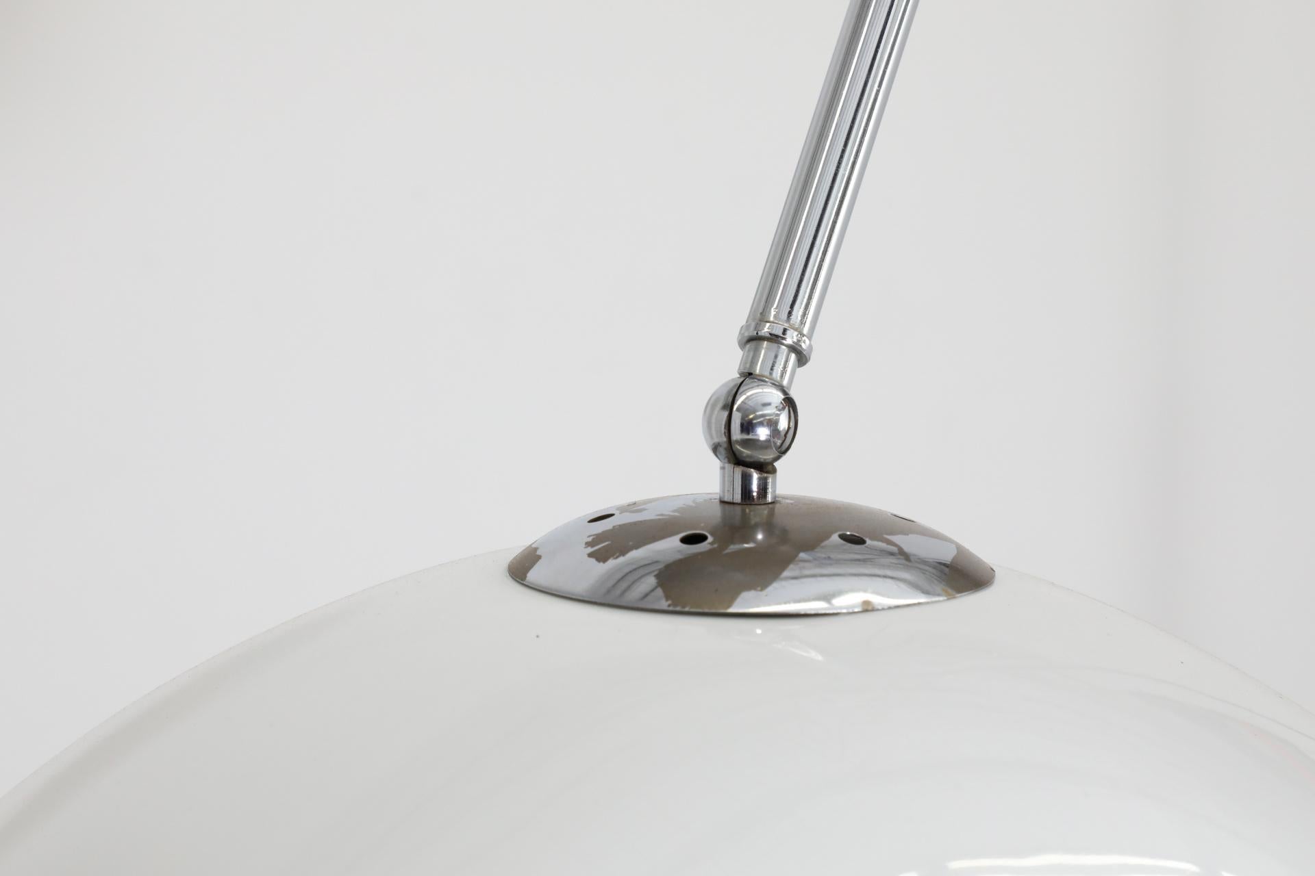 Chrome Mid-Century Achille Castiglioni Inspired Standing Arc Lamp with Marble Cube Base