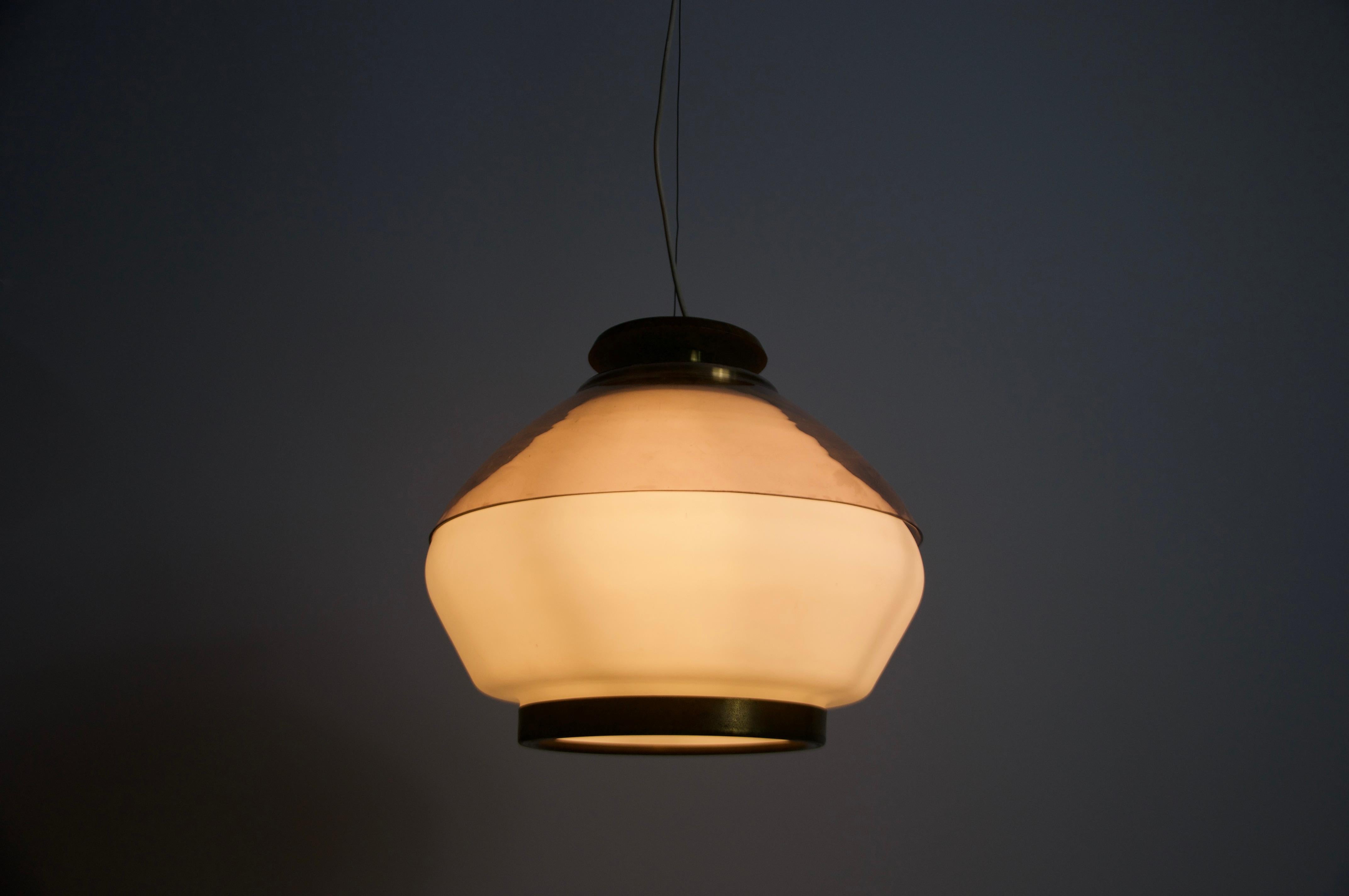 Mid-Century Acrylic and Opaline Glass Ceiling Lamp by Stilnovo, Italy, 1960s For Sale 3