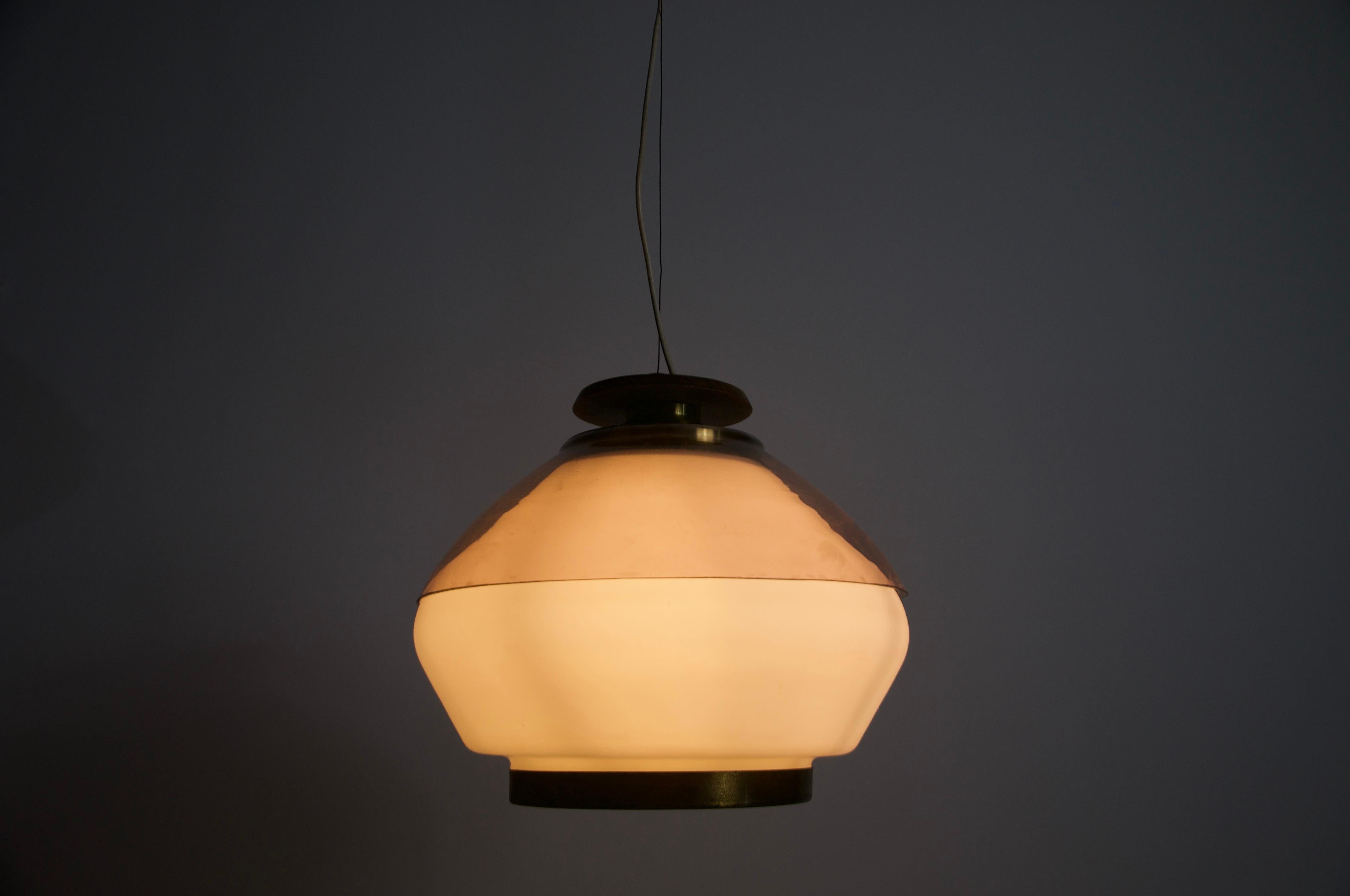 Mid-Century Acrylic and Opaline Glass Ceiling Lamp by Stilnovo, Italy, 1960s For Sale 5